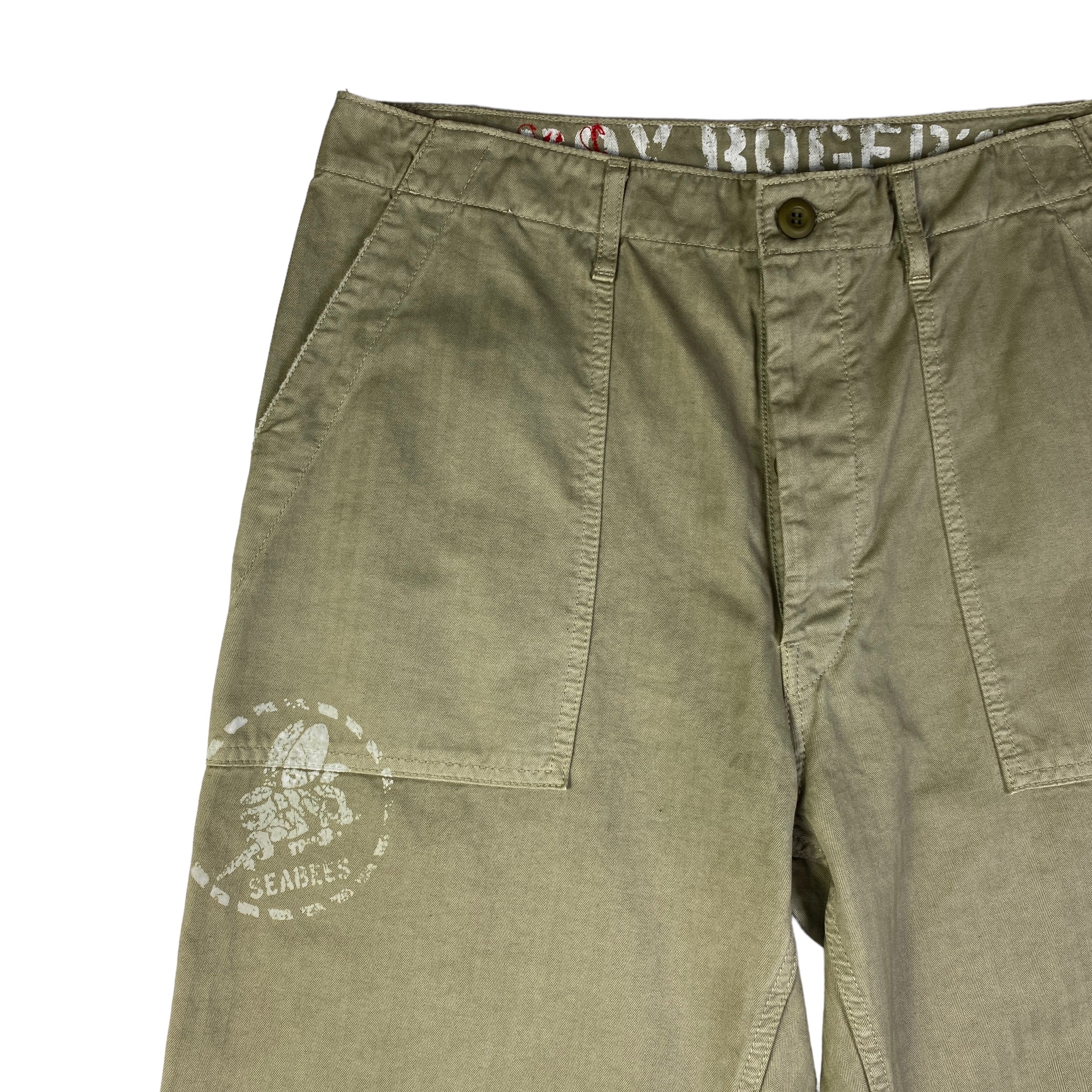 Roy Roger's pantalone beige spiga — archivio moda — IlBotteghino