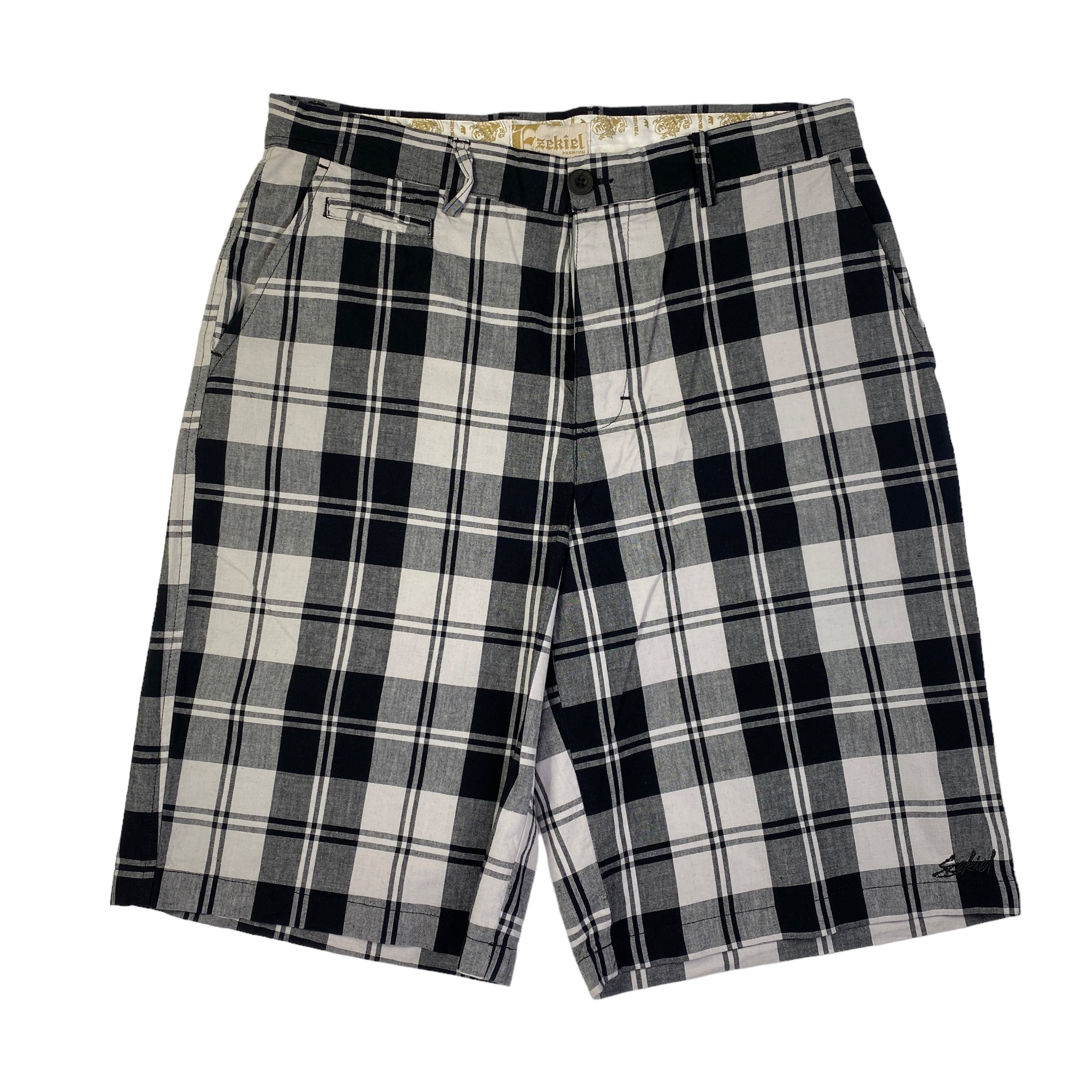Short Ezekiel a quadri bianco/nero, taglia US 32 — IlBotteghino