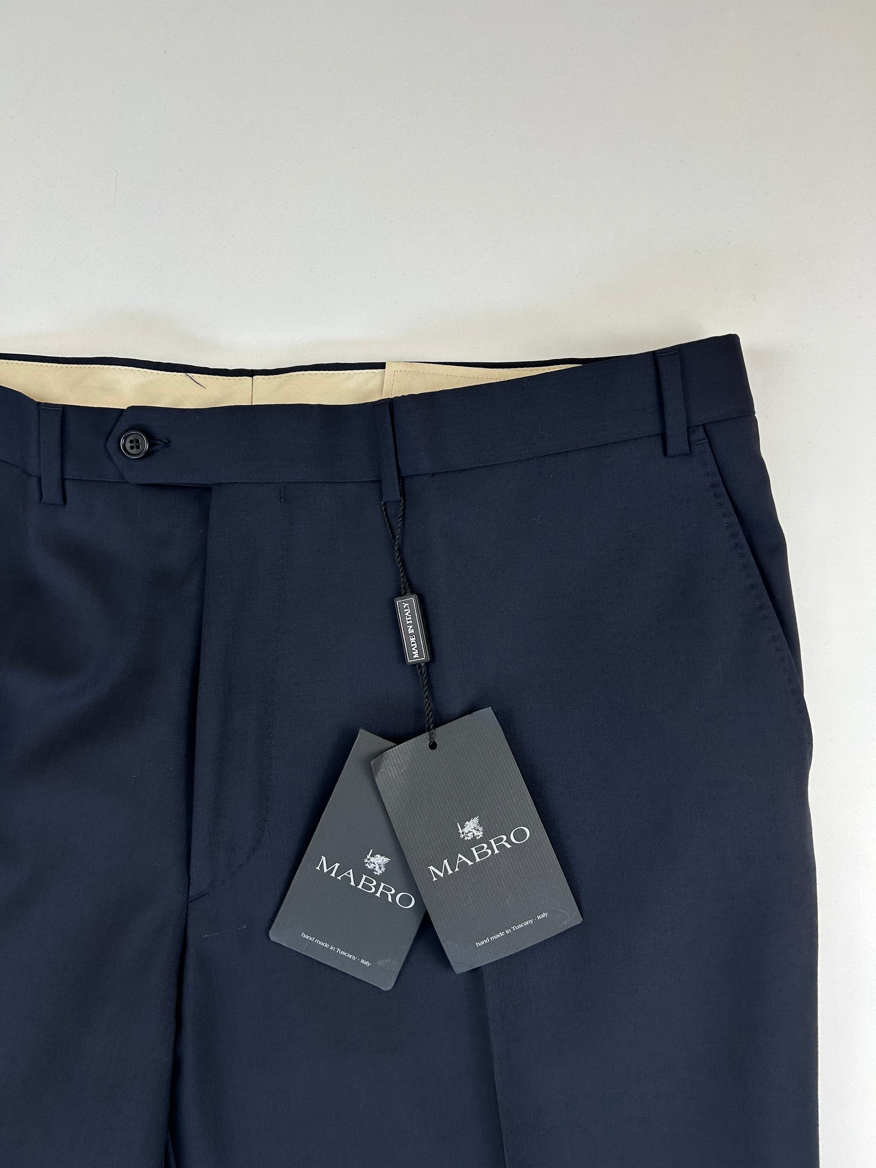 Mabro pantalone blu notte — dettaglio tessuto — IlBotteghino