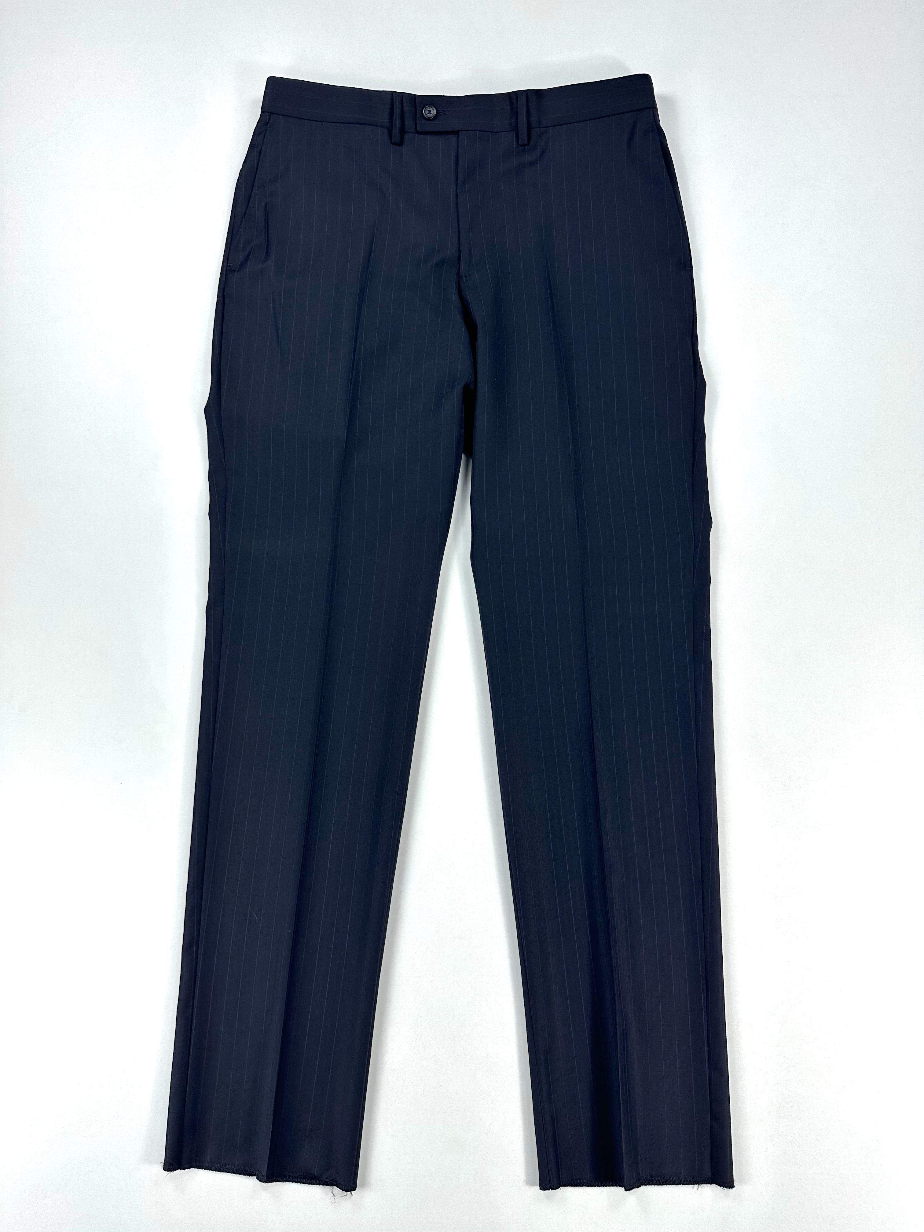 Pantalone Versace Collection blu notte gessato - vista frontale