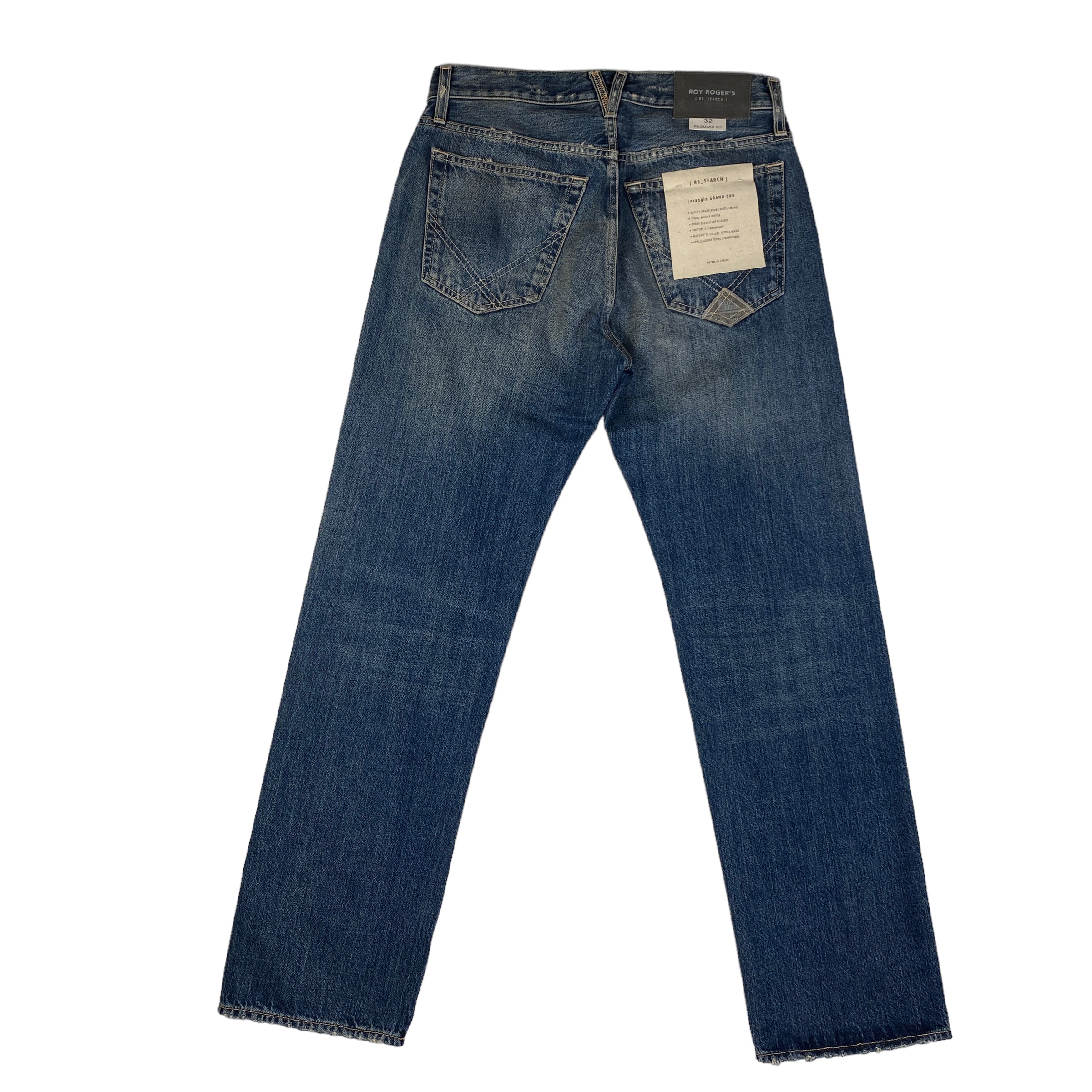 Roy Roger's jeans blu invecchiato — denim d'archivio — IlBotteghino