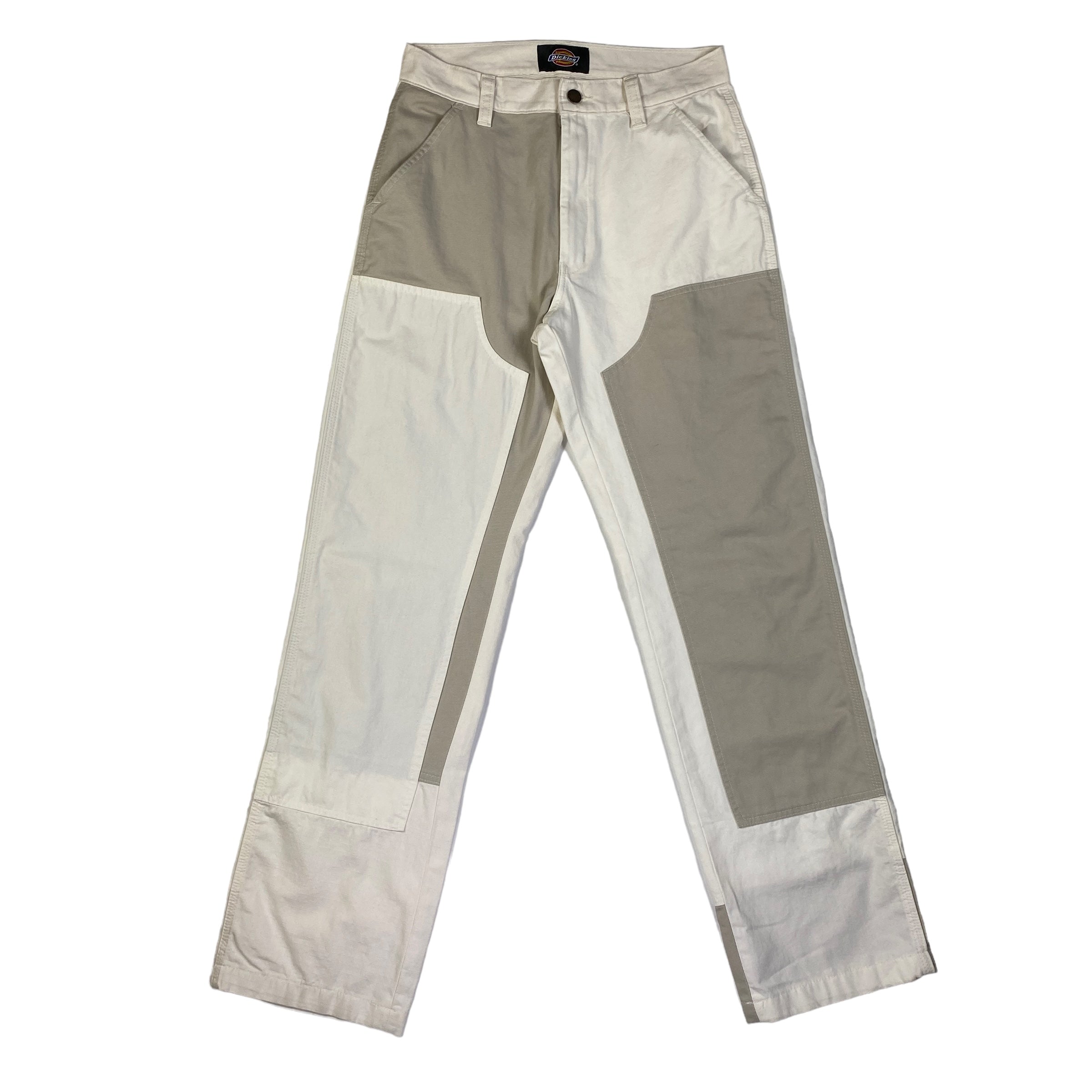 Pantalone Dickies Eddyville bianco con toppe, taglia US 28 — IlBotteghino