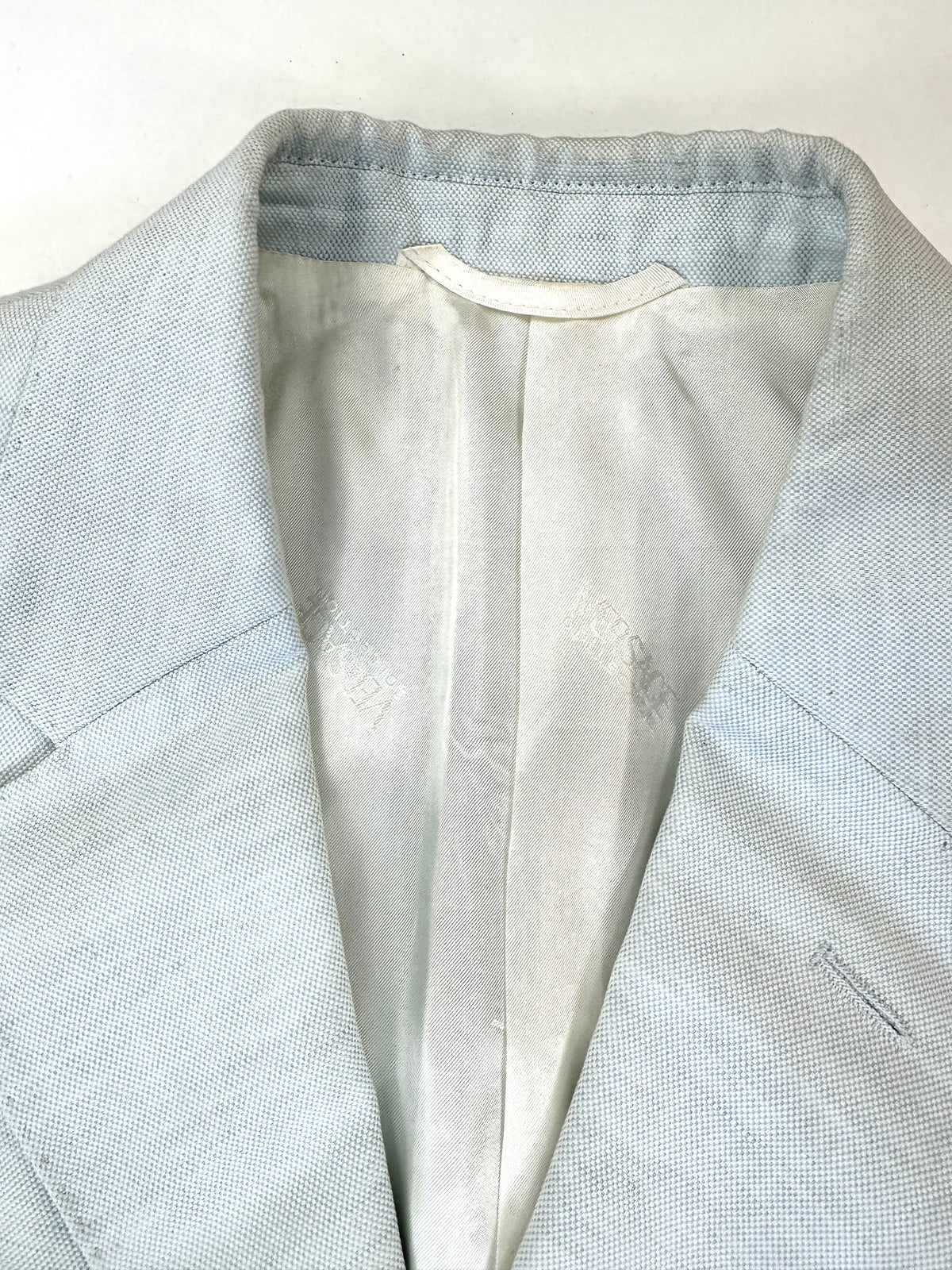 Pantalone Versace Collection azzurro a gamba dritta con risvolto
