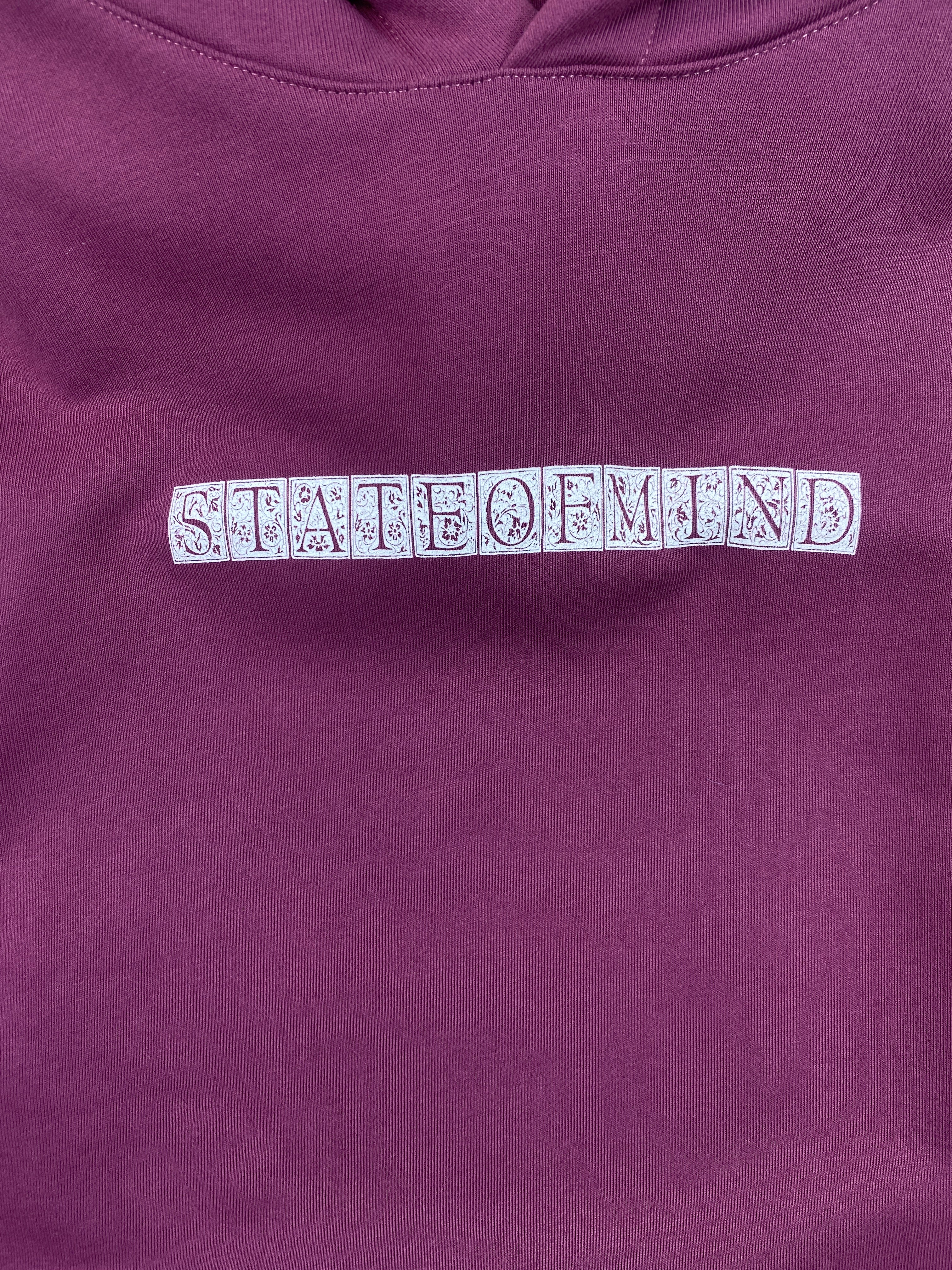 State of Mind felpa bordeaux — stampa petto — IlBotteghino