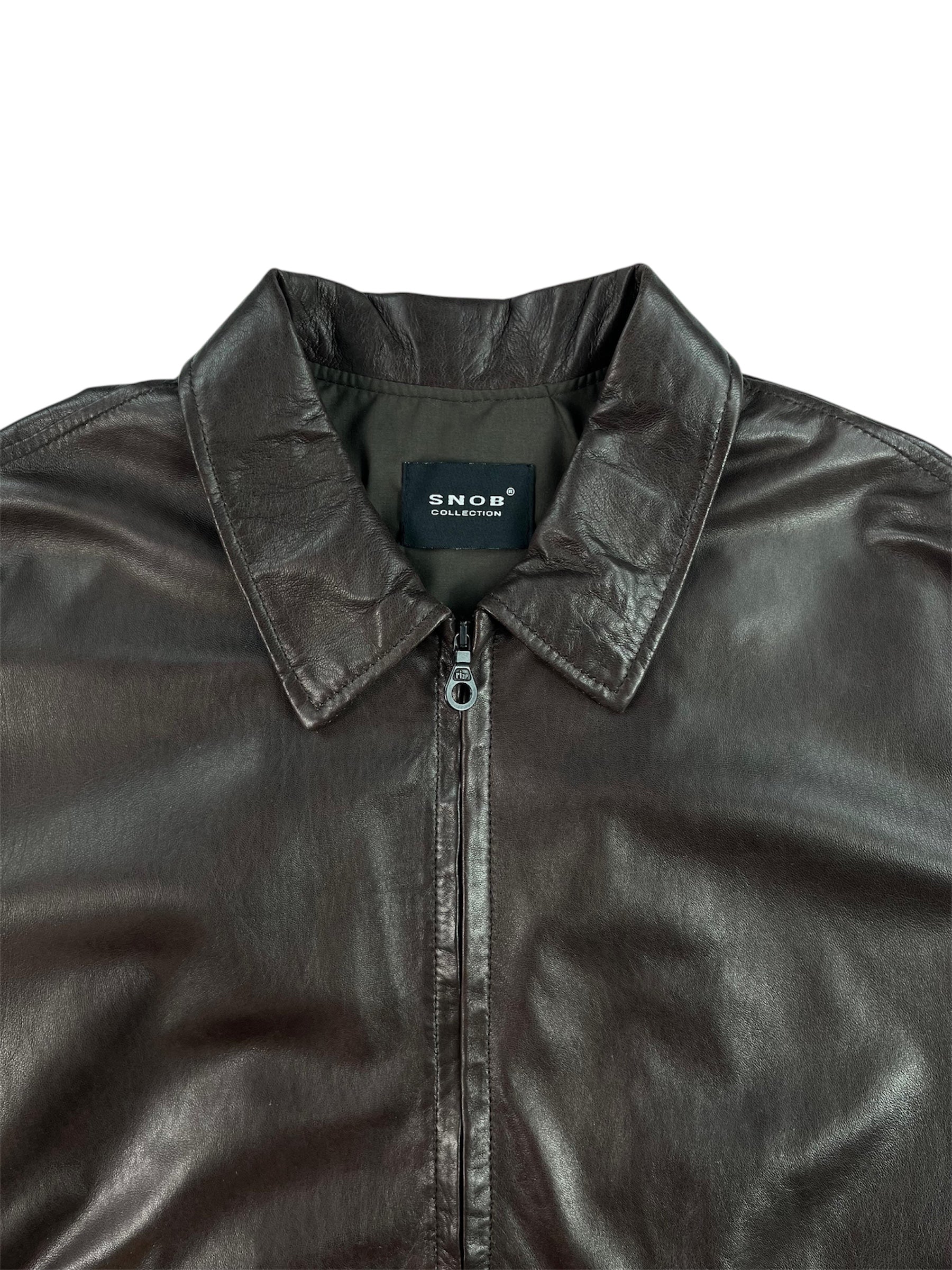Snob Collection chiodo in pelle — slim fit — IlBotteghino
