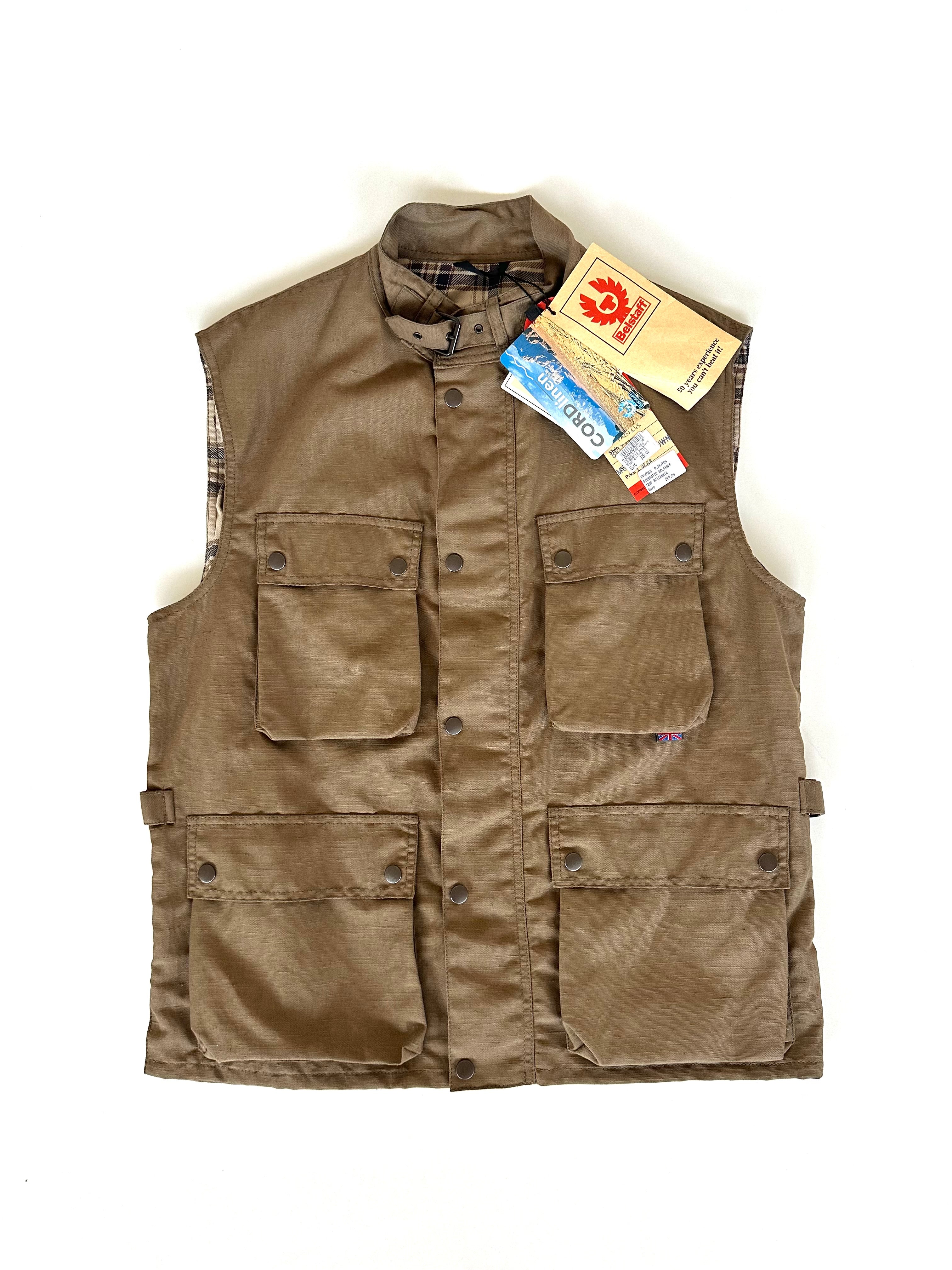 Belstaff smanicato Britannia verde oliva, vista frontale