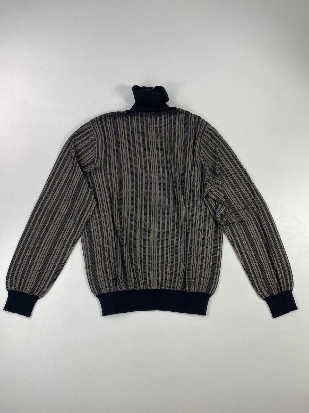 Dolcevita Armani Collezioni a coste righe nero e tortora - Tg. IT 52