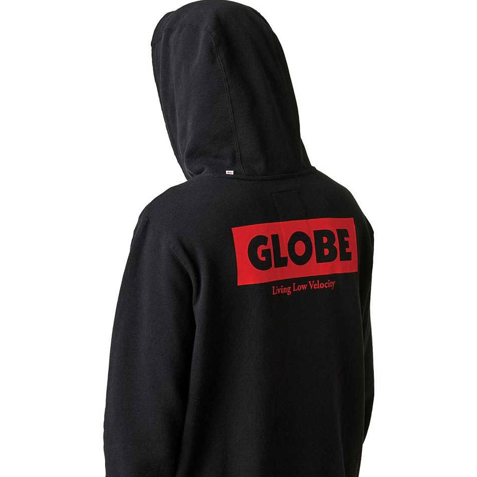 Globe felpa Living Low Velocity nera — stampa sul retro — IlBotteghino