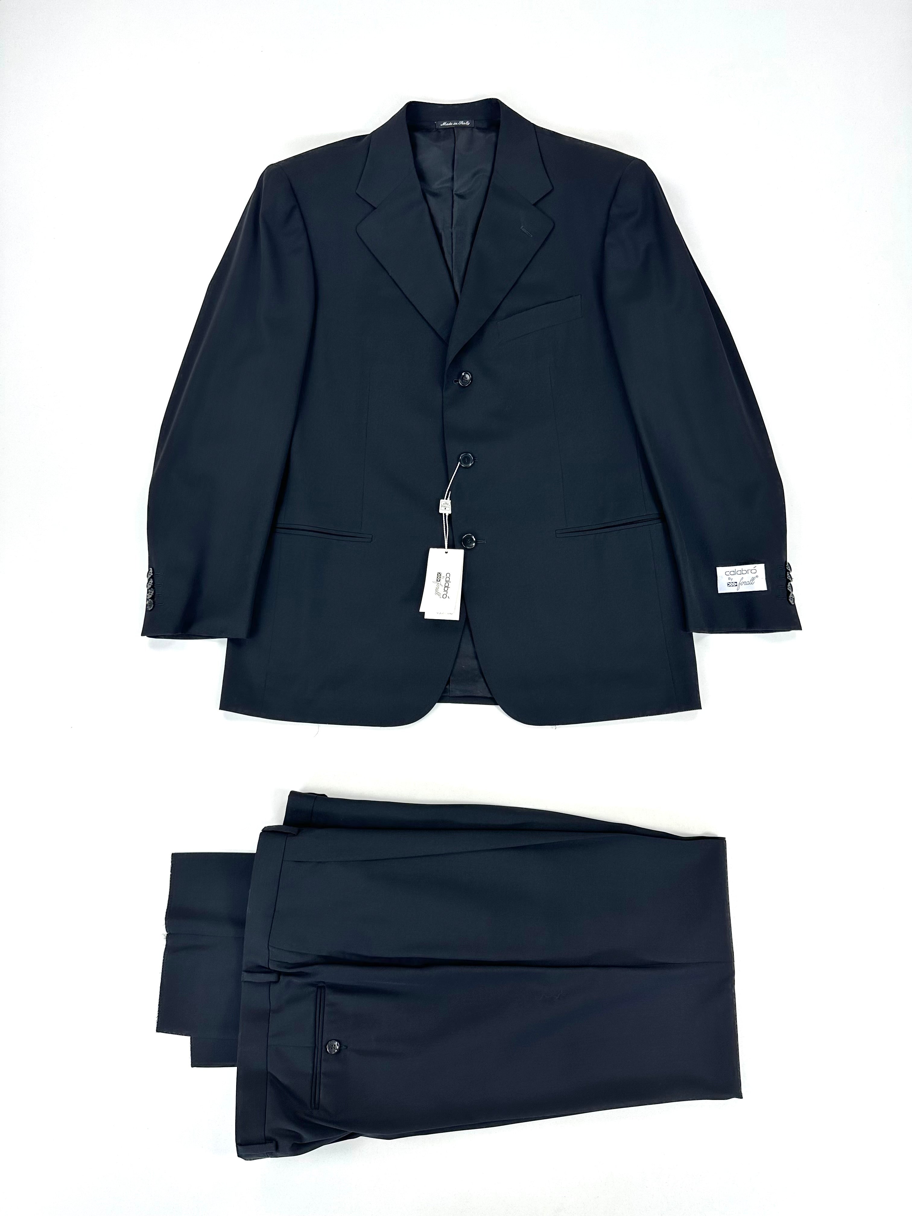 Completo Calabró by Forall nero in pura lana vergine taglia 54 - giacca e pantalone