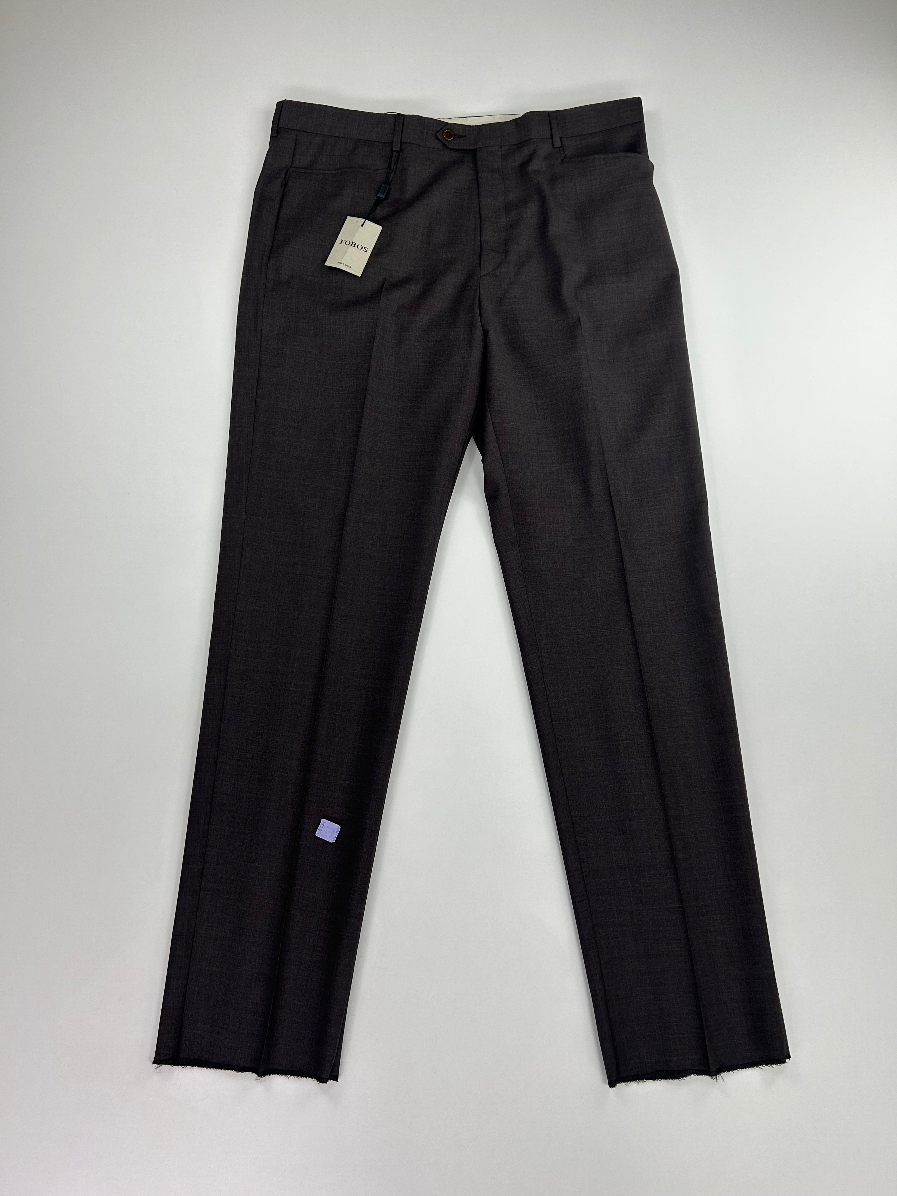 Pantalone sartoriale Fobos marrone scuro lana, taglia IT 58 — IlBotteghino