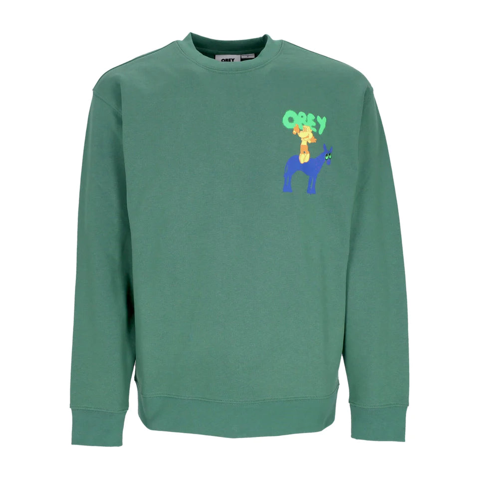 Felpa girocollo Obey Donkey Palm Leaf, taglia S — IlBotteghino