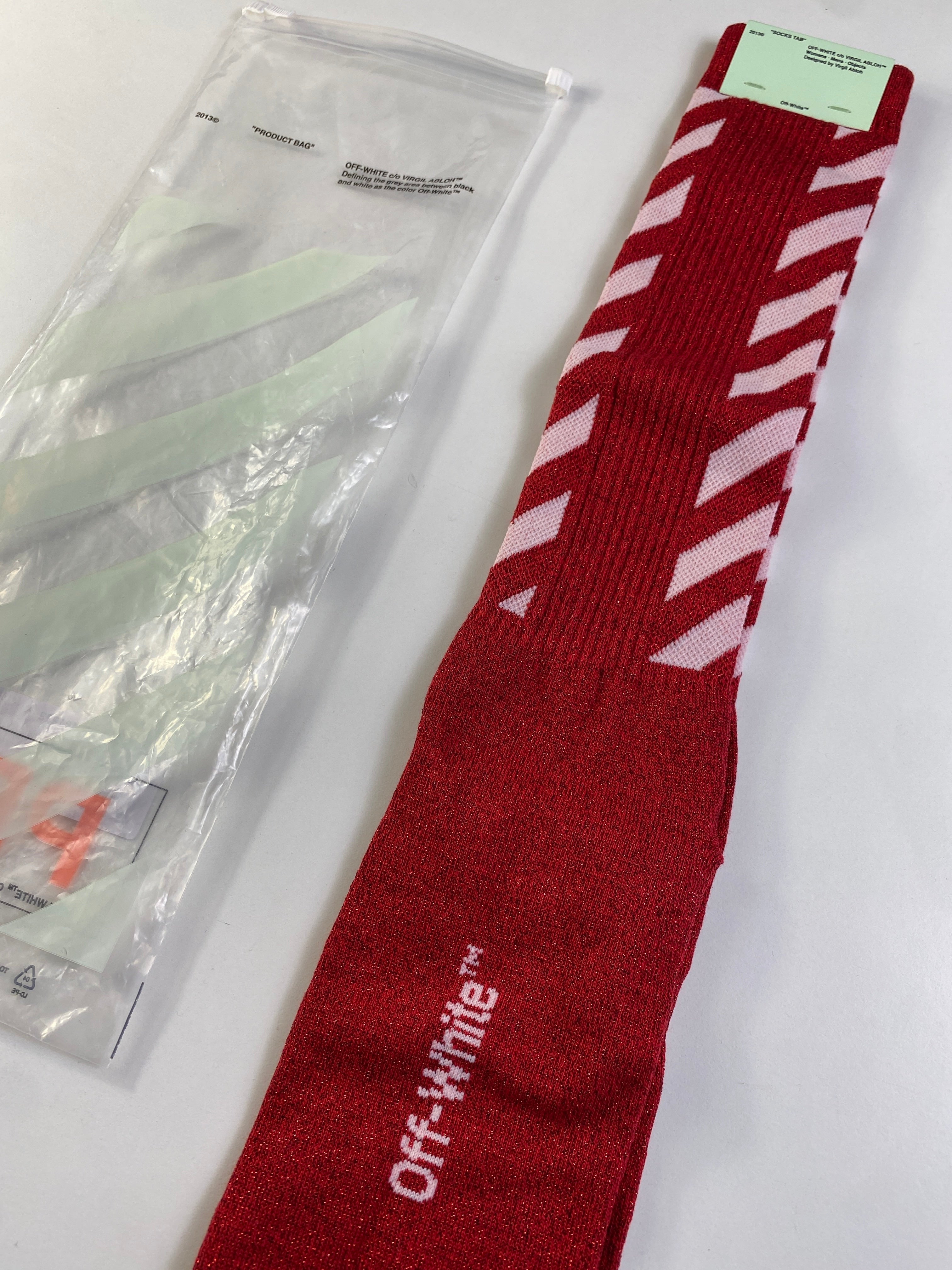 Off-White calzetti rossi — streetwear d'archivio — IlBotteghino