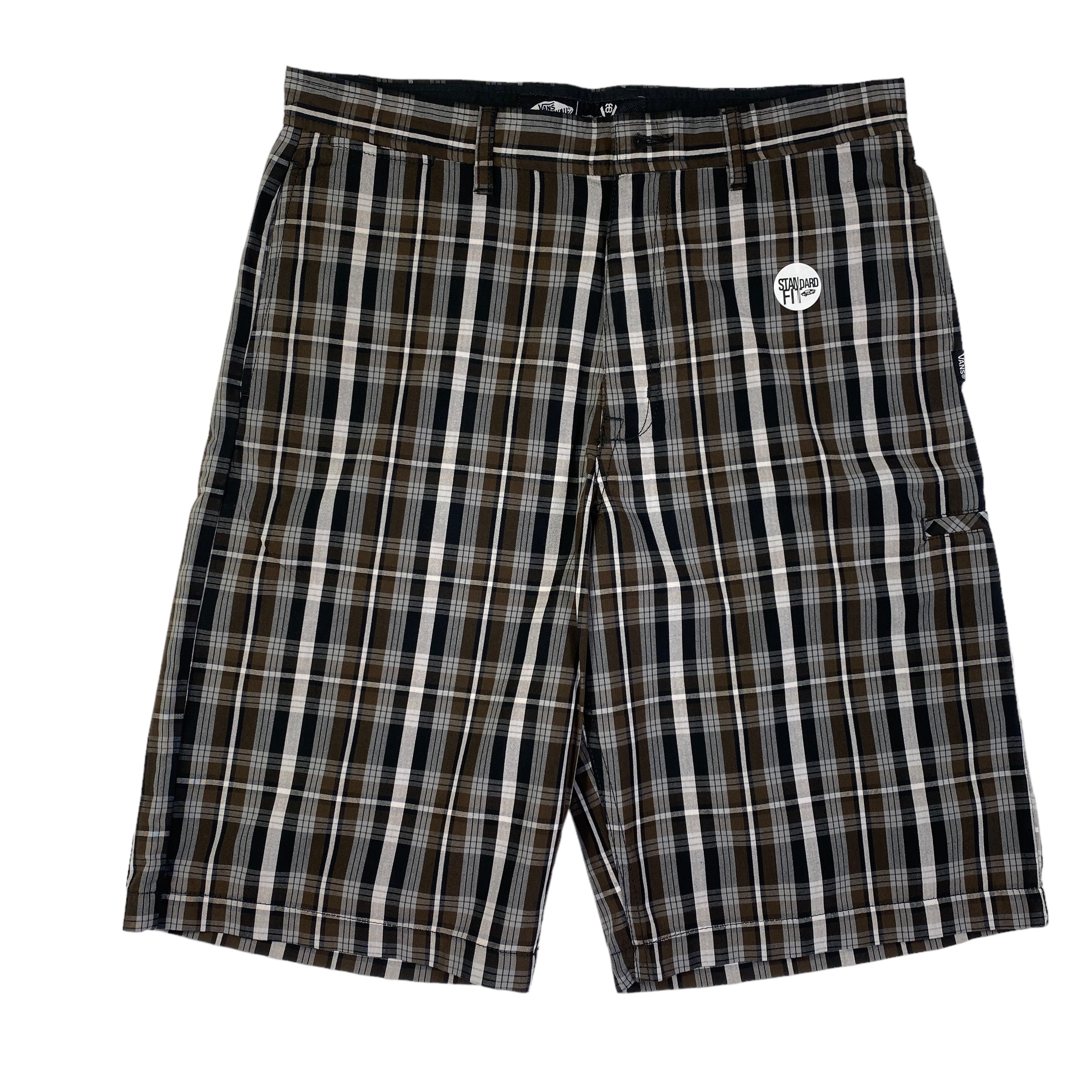 Short Vans a quadri grigio/marrone, taglie US 30 e US 32 — IlBotteghino