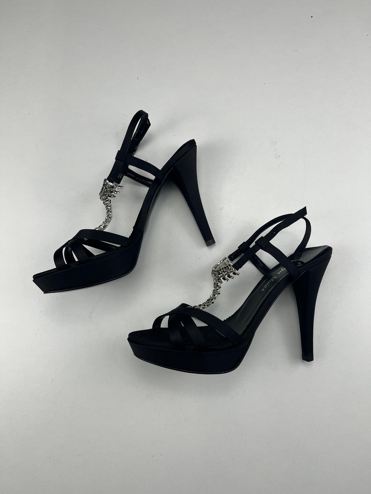 Scarpa aperta Le Beatrici in raso nero, taglia EU 40 — IlBotteghino