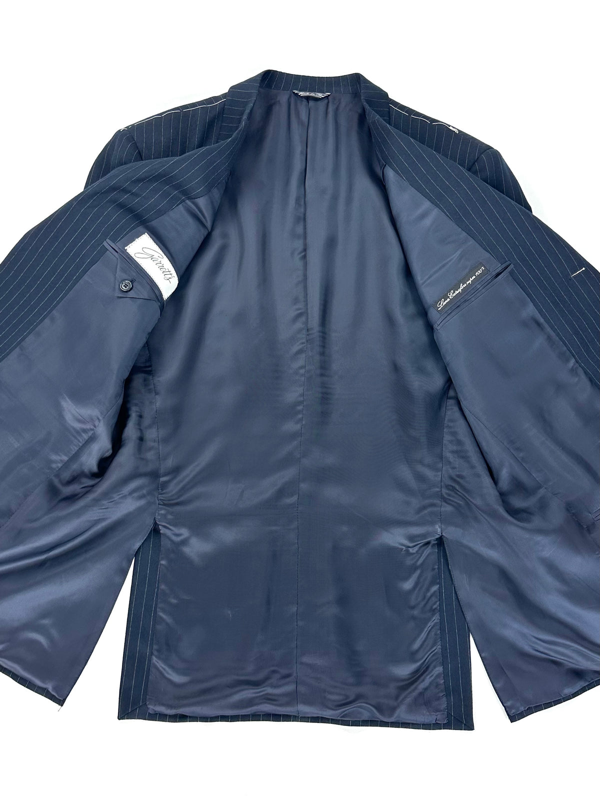 Interno della giacca Garrett's: fodera 100% Bemberg blu