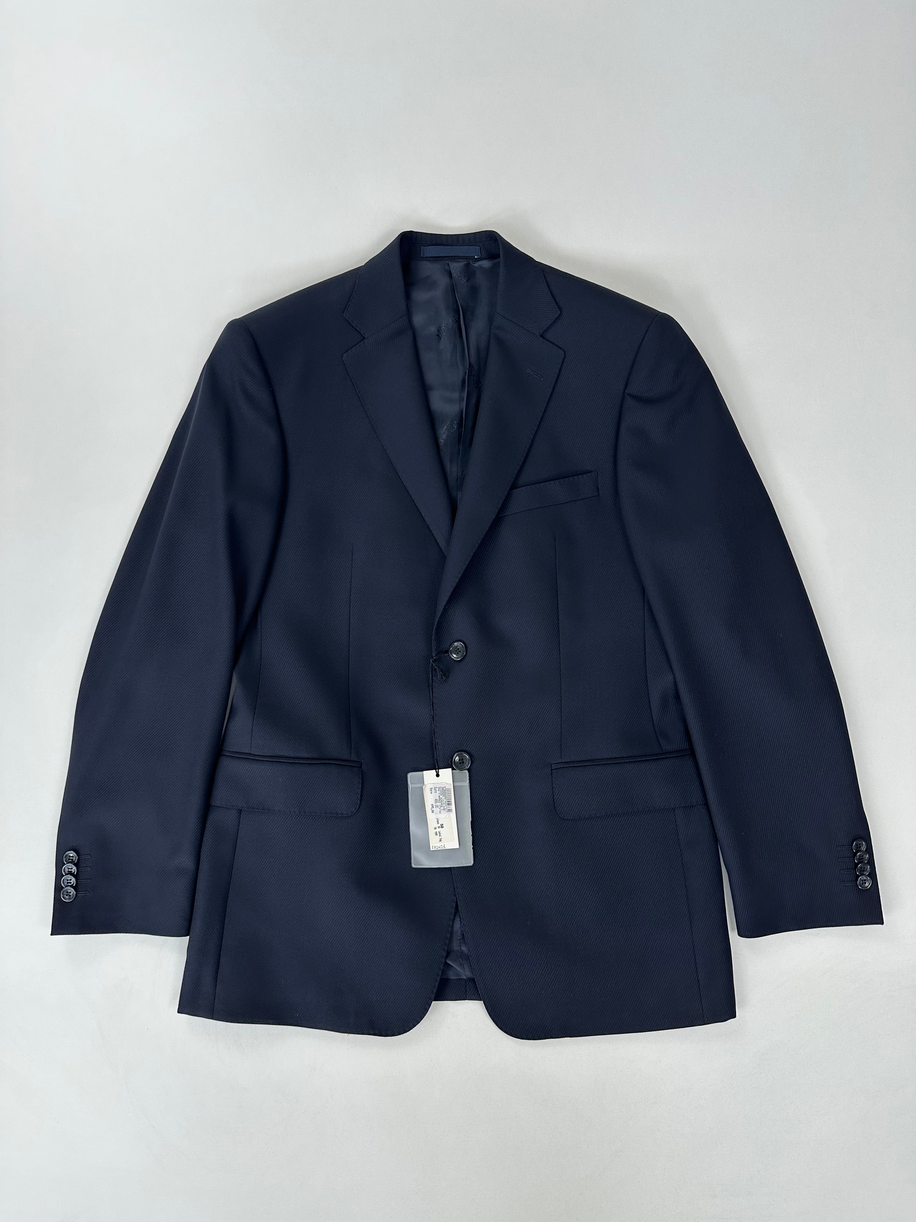 Giacca Versace Collection blu gessata obliqua da uomo, taglie IT 48 e IT 50