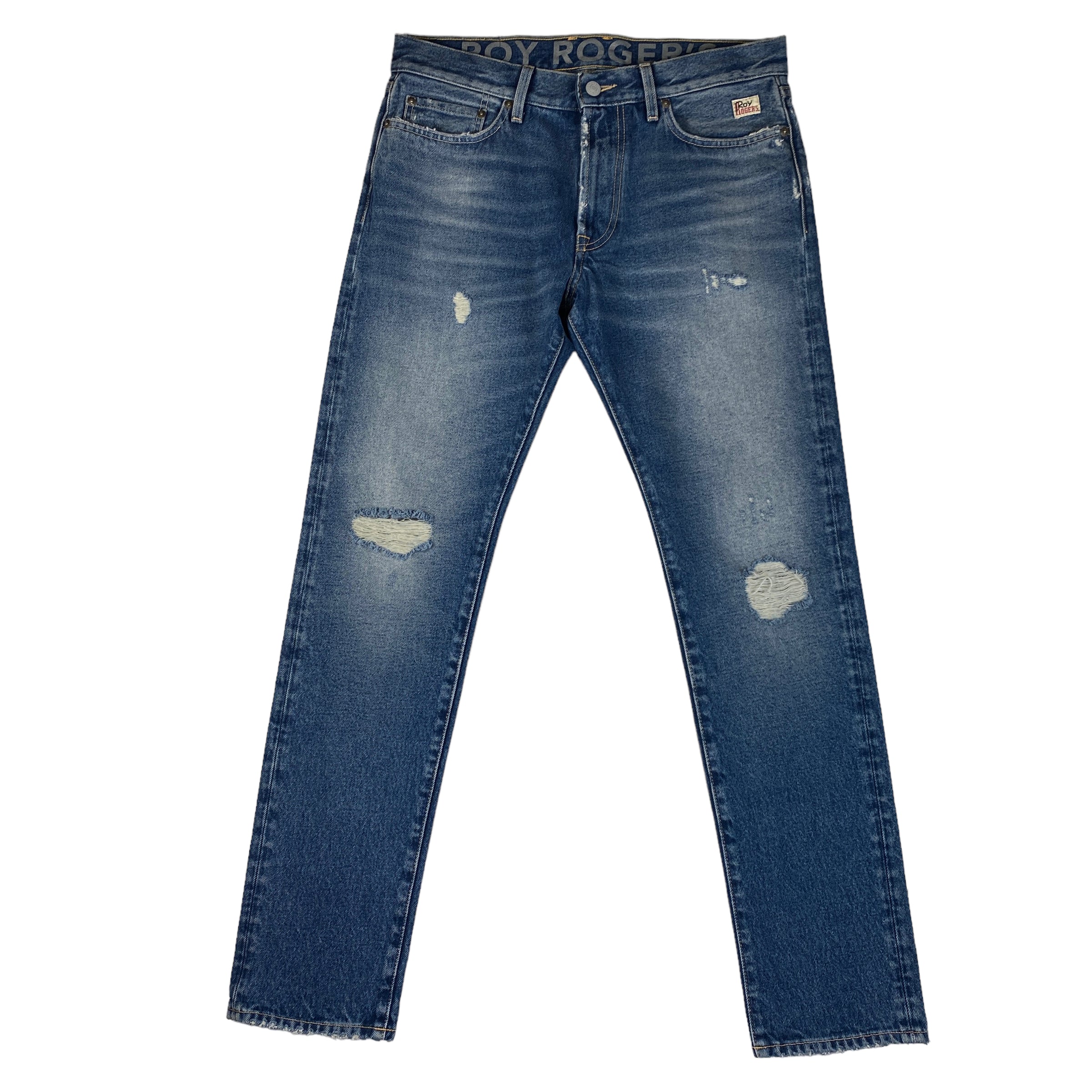 Jeans Roy Roger's blu strappi Regular Fit, taglia US 32 — IlBotteghino