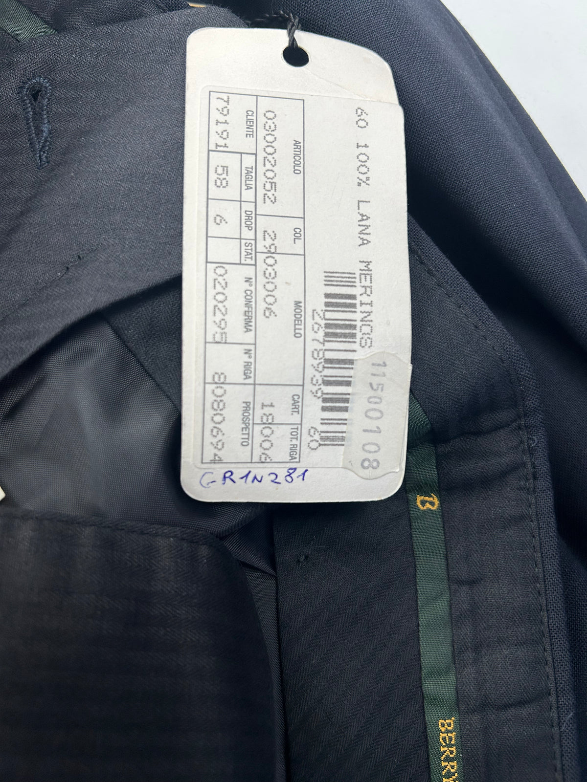 Berry pantalone nero — archivio sartoriale — IlBotteghino