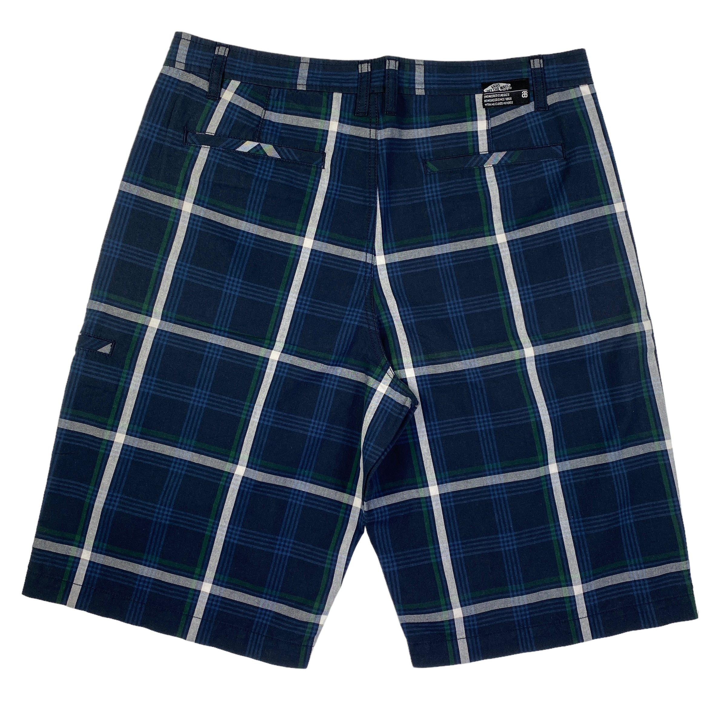 Vans short quadri blu/bianco — streetwear d'archivio — IlBotteghino