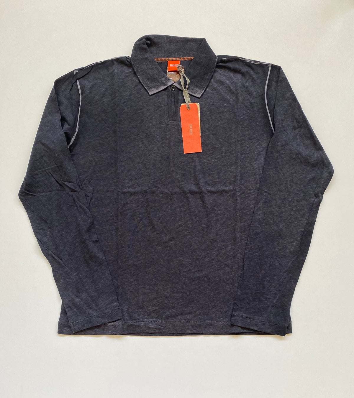 Polo Hugo Boss Orange Paxon manica lunga grigio antracite - Tg. XL