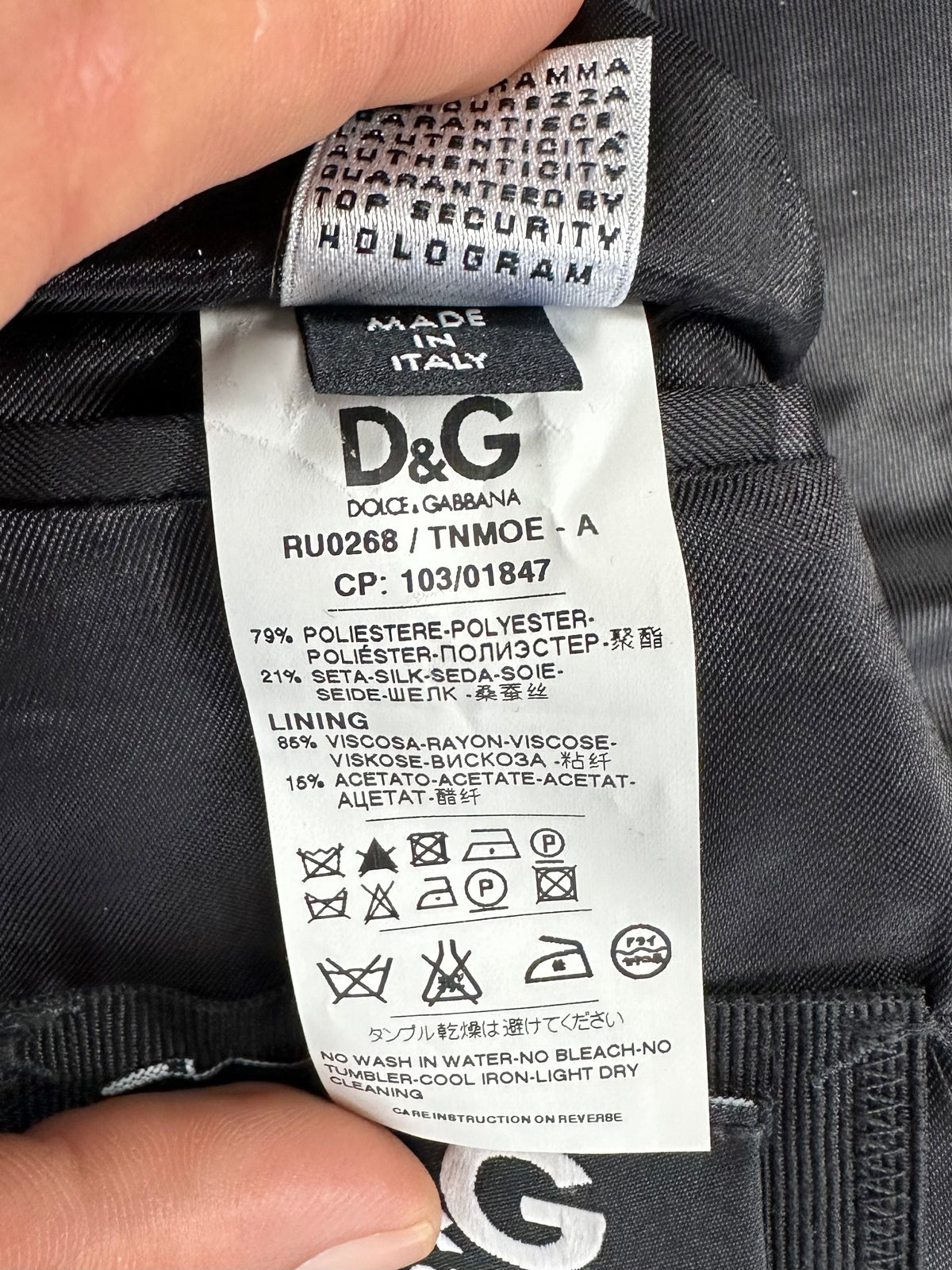 D&G Brad abito — dettaglio tessuto — IlBotteghino