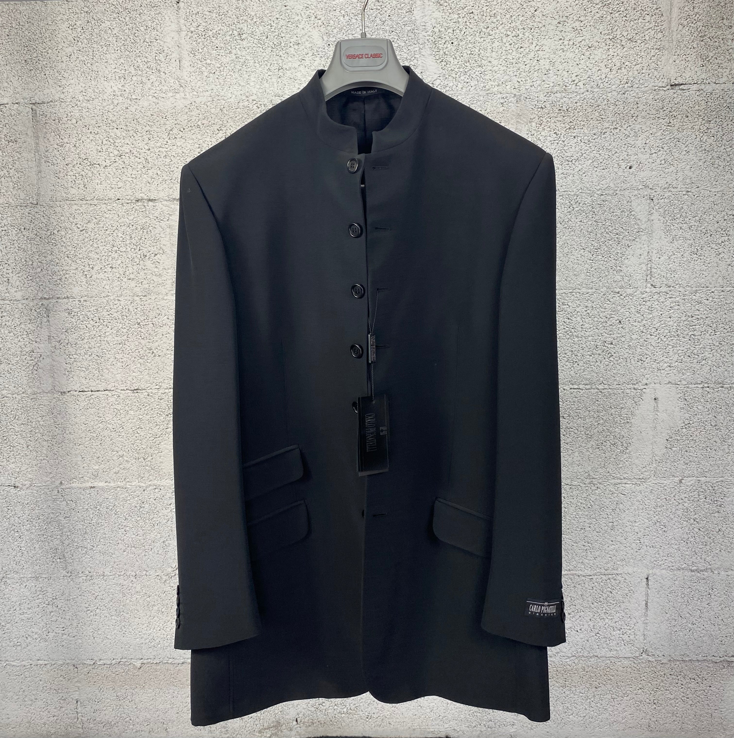 Completo Carlo Pignatelli nero giacca lunga da uomo, taglia IT 56
