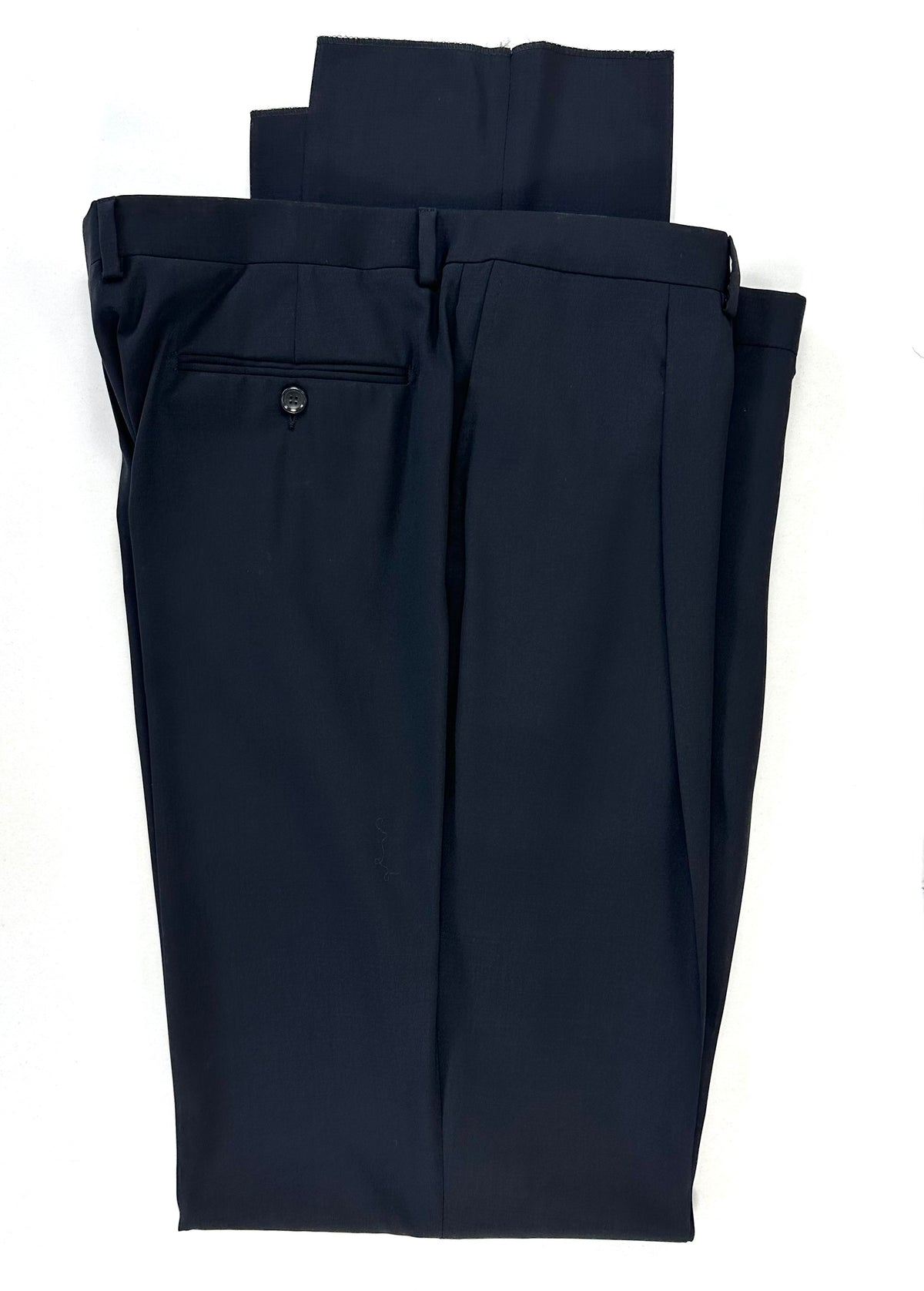 Pantalone Calabró by Forall nero piegato - tasca posteriore a filo con bottone