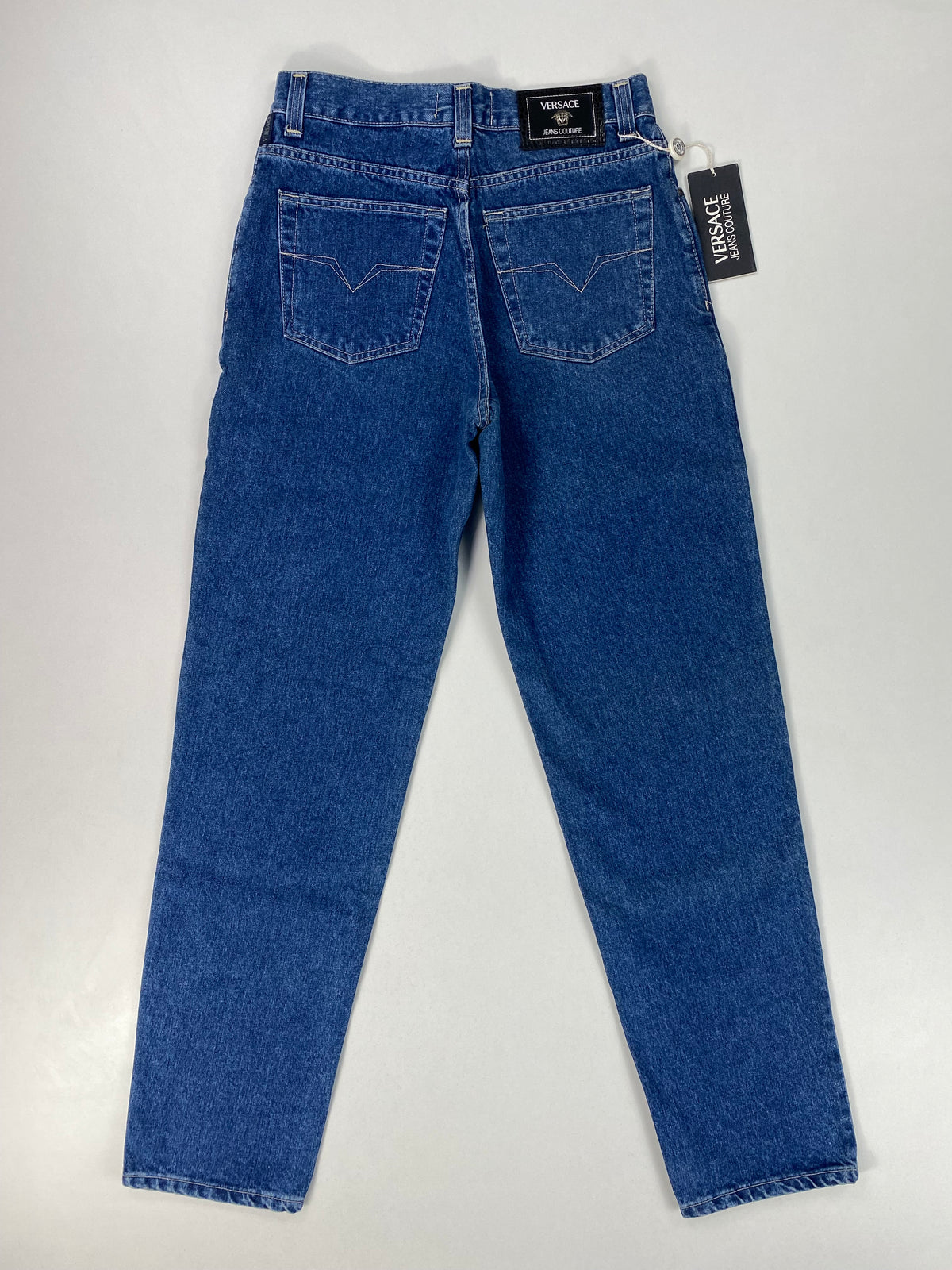 Versace Jeans Couture Jeans Vintage Anni '90 Vita Alta Blu con Medusa – foto 2 di 10