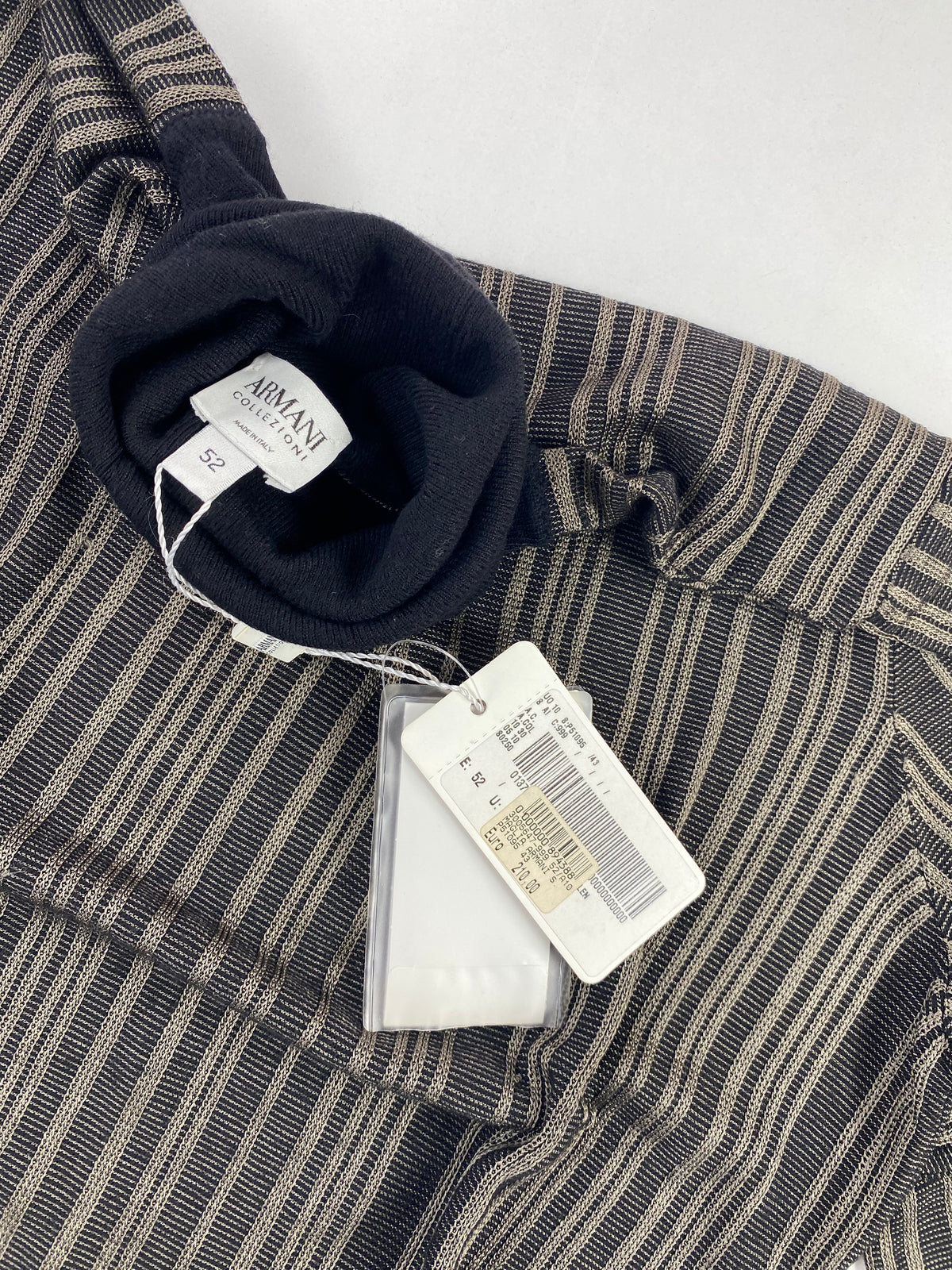Dolcevita Armani Collezioni a coste righe nero e tortora - Tg. IT 52