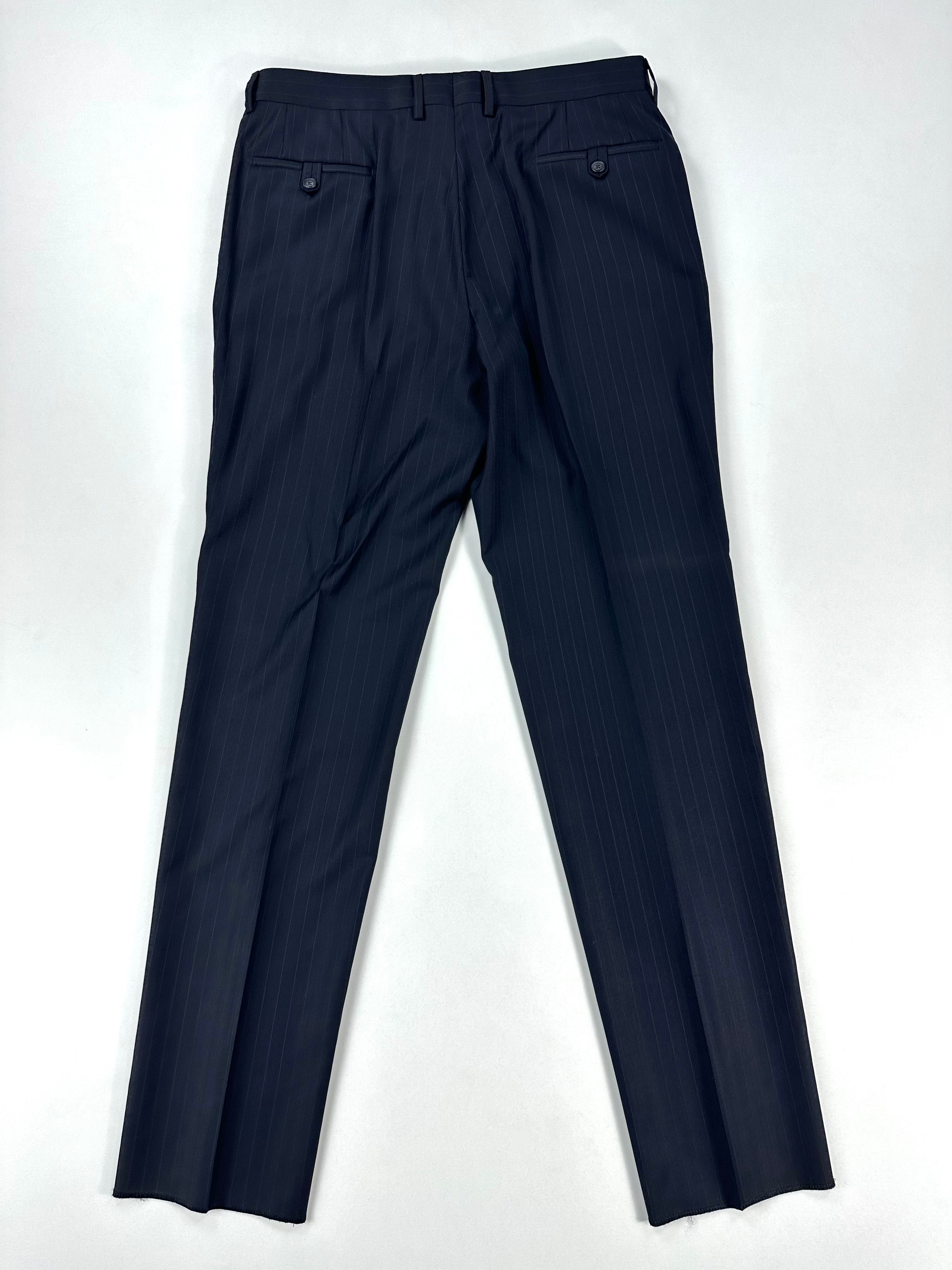 Pantalone Versace Collection blu notte gessato - vista posteriore completa