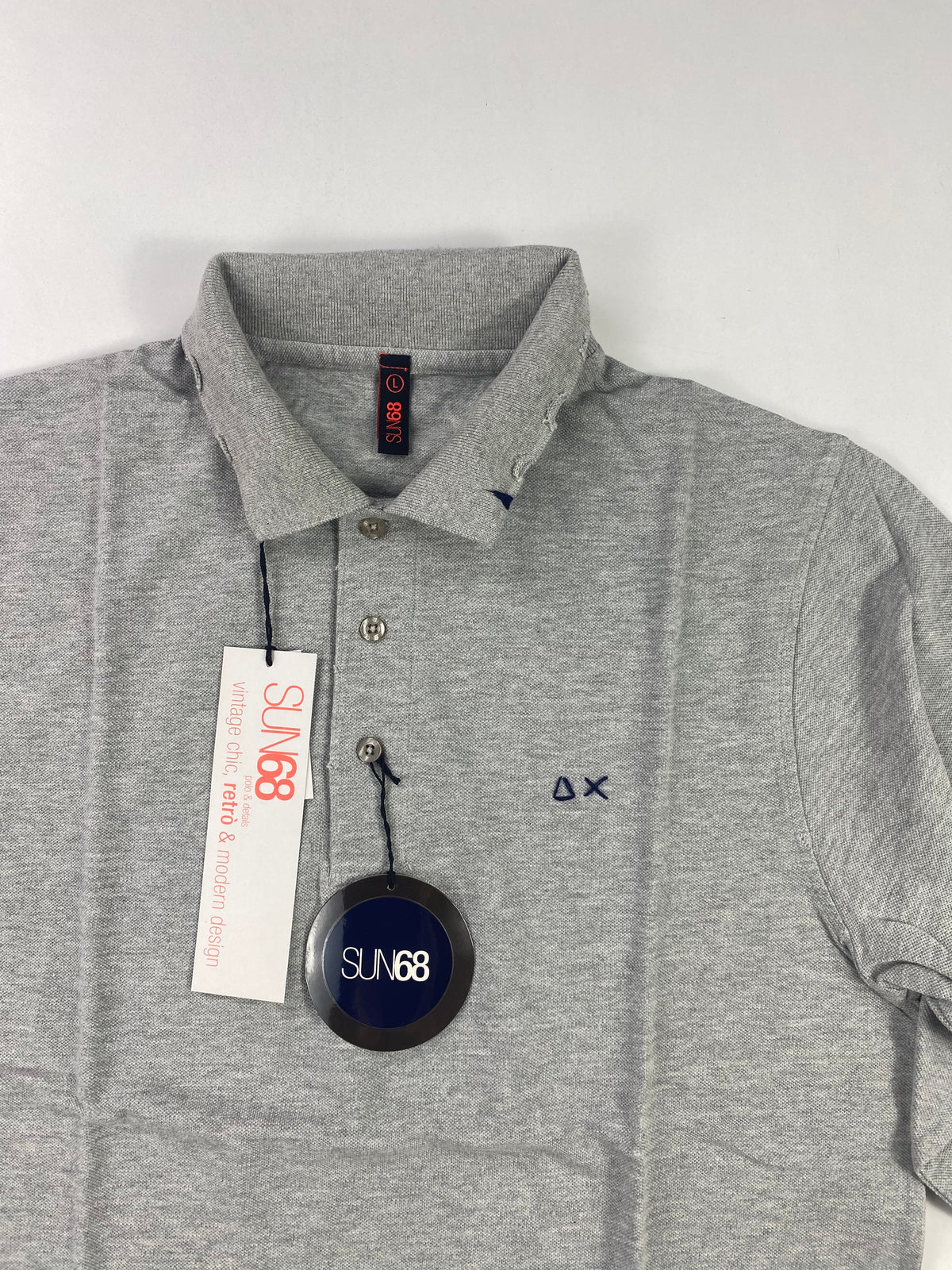 Polo Sun68 manica lunga grigio melange - Tg. L