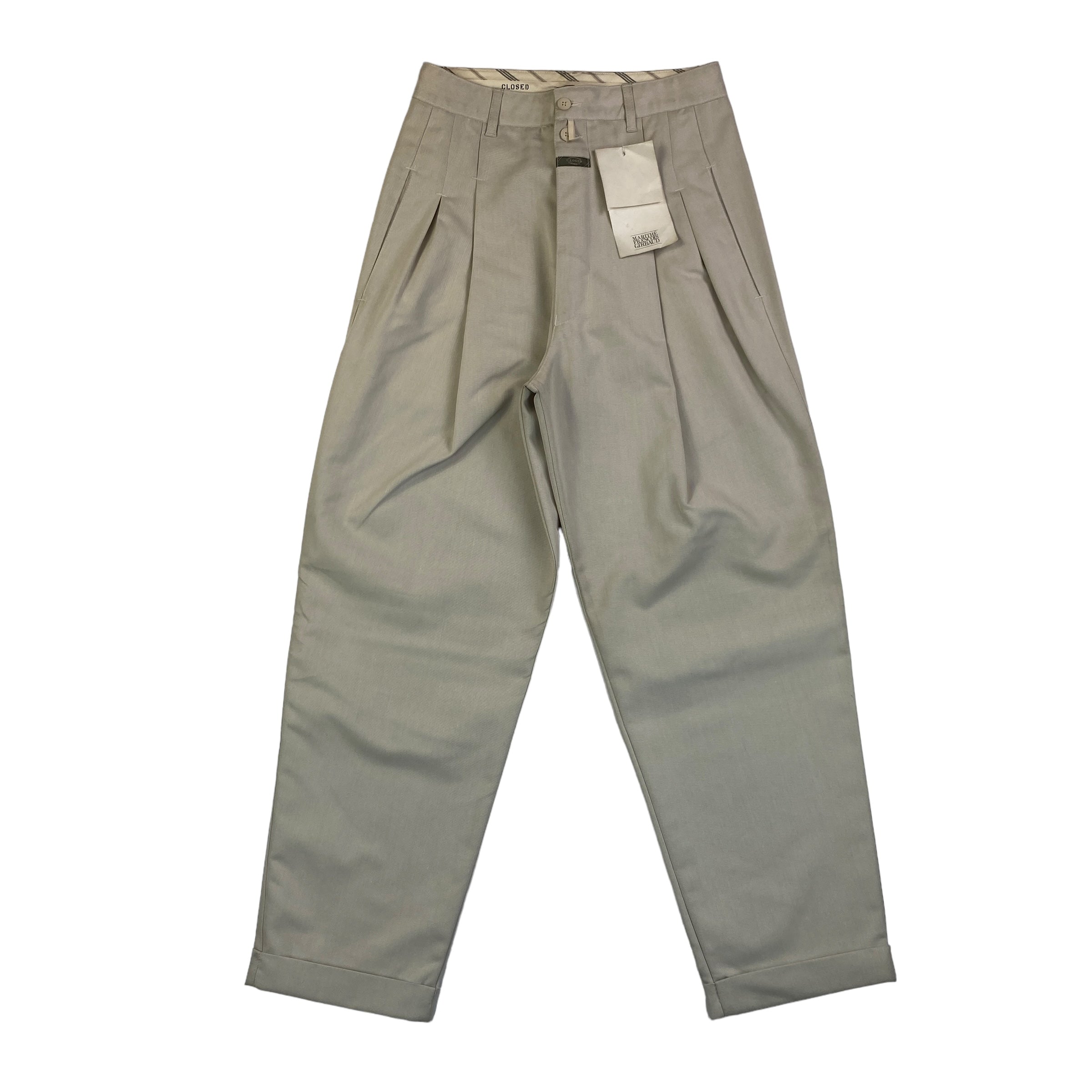 Pantalone Closed vintage beige gamba larga, taglia IT 44 — IlBotteghino