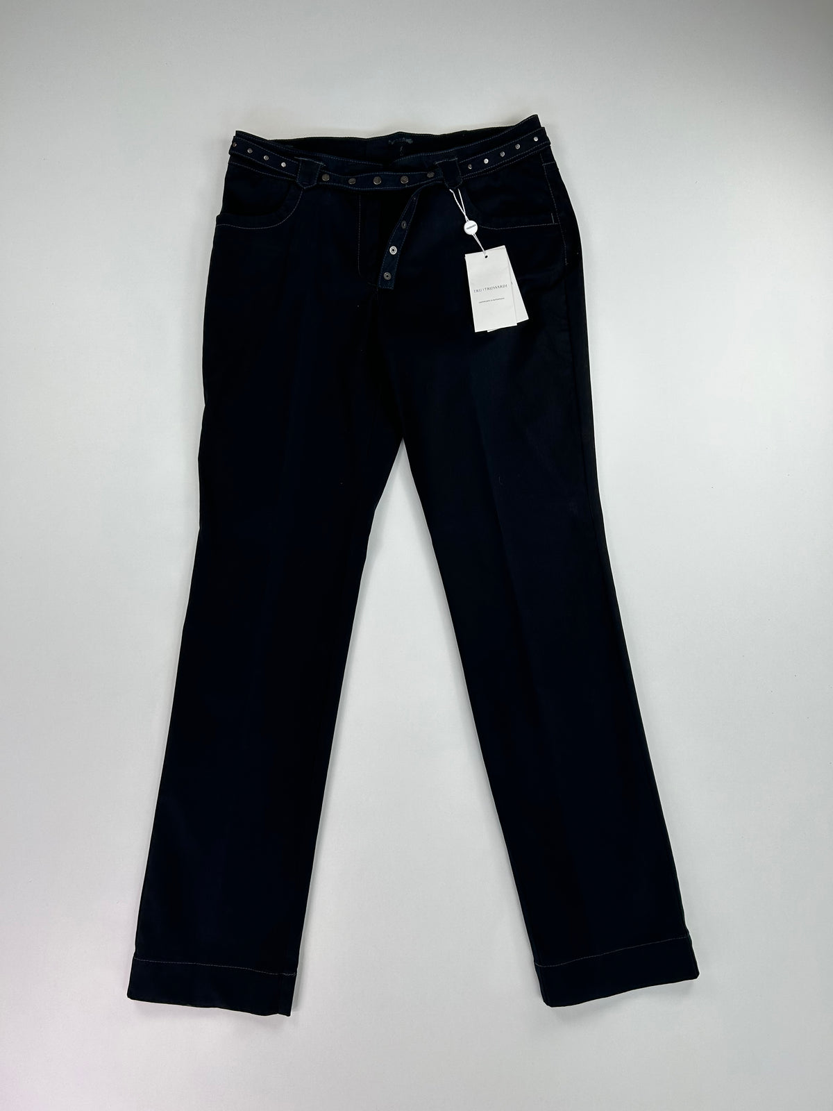 Pantalone Trussardi blu cotone elastan, taglia IT 48 — IlBotteghino