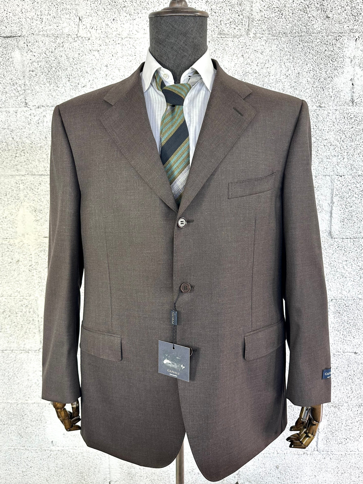 Canali completo marrone — giacca monopetto tre bottoni con cartellino originale — IlBotteghino