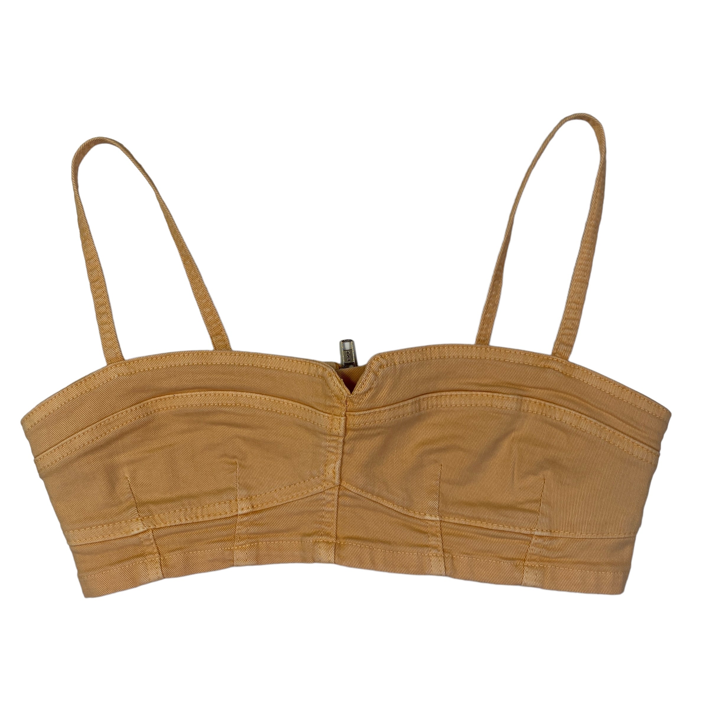 Top in denim Hinnominate arancio con zip, taglia S — IlBotteghino