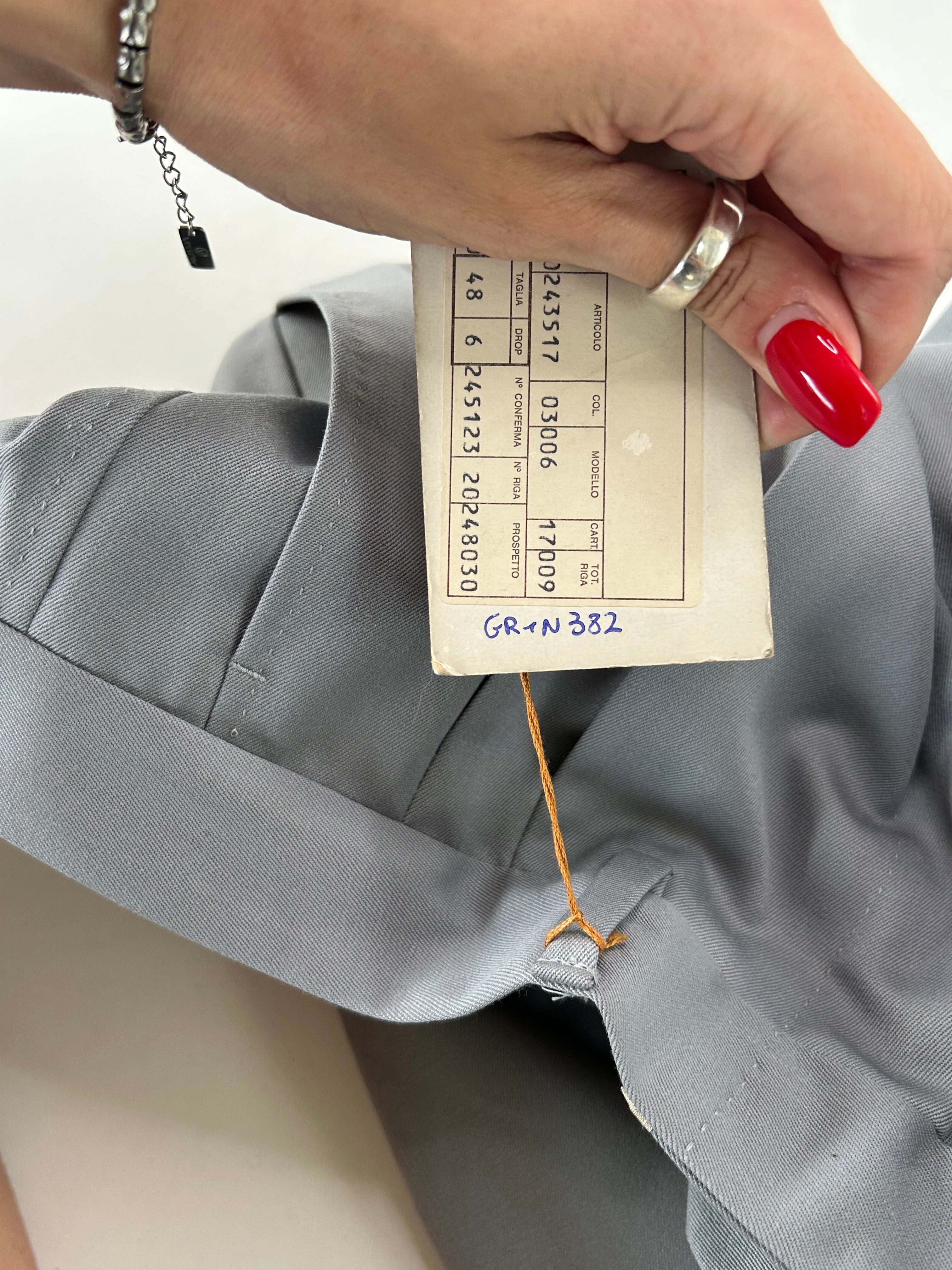 Giorgio Reggiani pantalone grigio perla — dettaglio fondo gamba — IlBotteghino