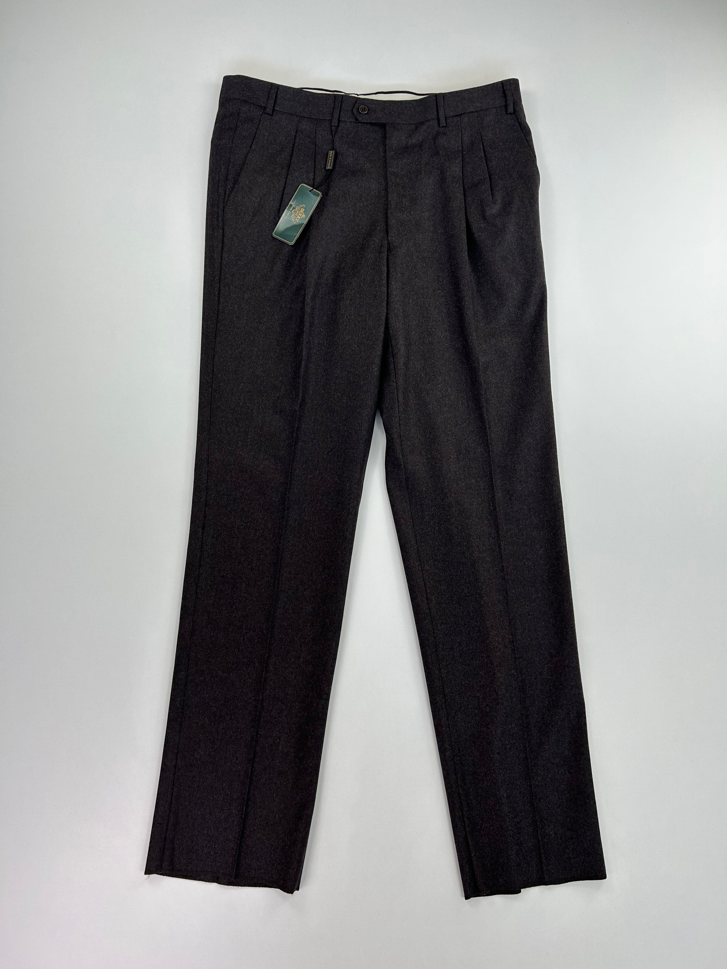 Pantalone sartoriale Berry marrone fango Super 100's, taglia IT 58 — IlBotteghino
