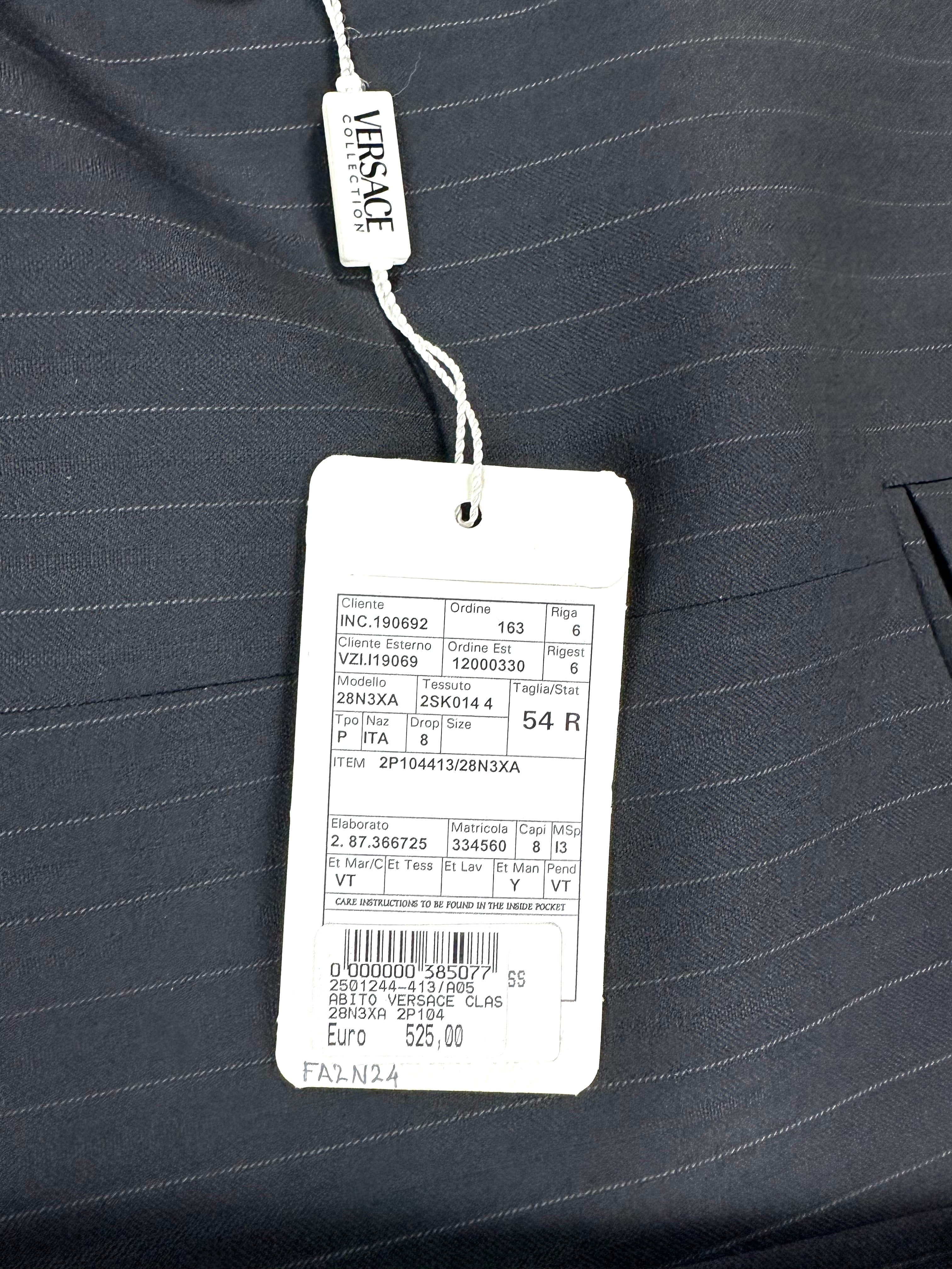 Cartellino originale Versace Collection con modello 28N3XA e taglia 54 R