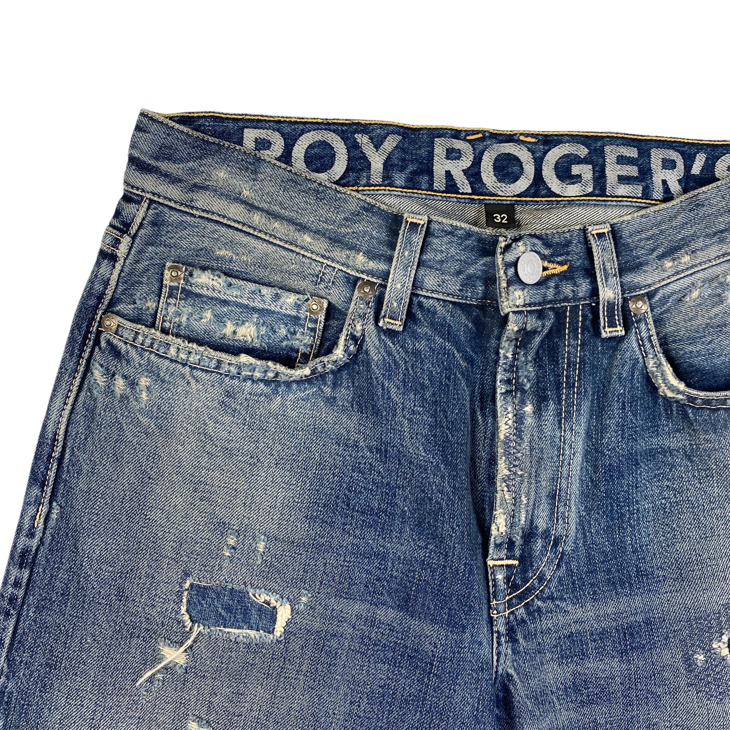 Roy Roger's jeans blu invecchiato — pezzo unico d'archivio — IlBotteghino