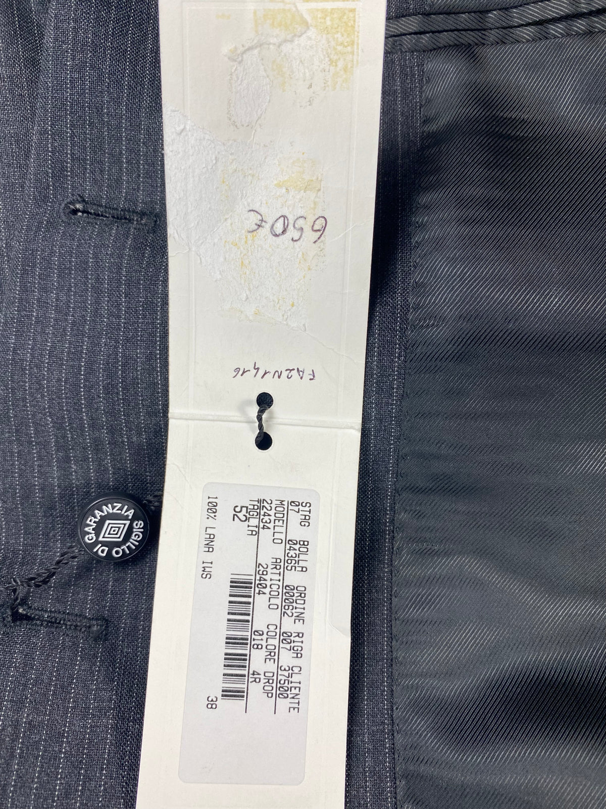Cartellino originale Garrett's con sigillo di garanzia: modello 22434, taglia 52, listino € 650,00