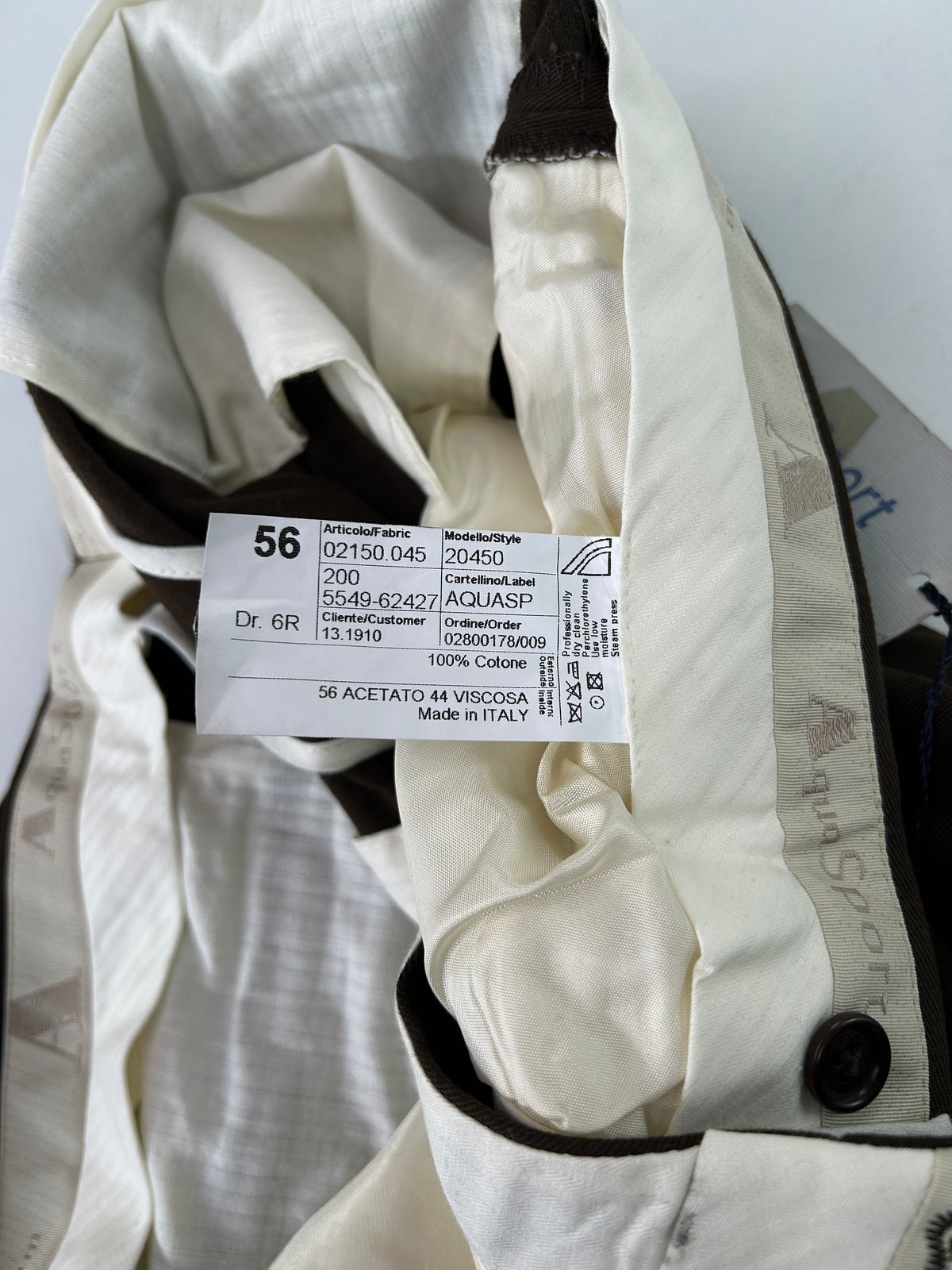 Aquascutum pantalone marrone — dettaglio tasca — IlBotteghino