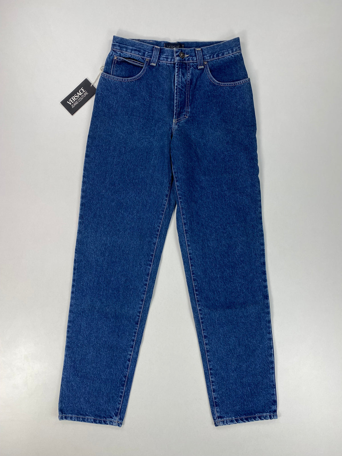 Versace Jeans Couture Jeans Vintage Anni '90 Vita Alta Blu con Medusa – foto 1 di 10