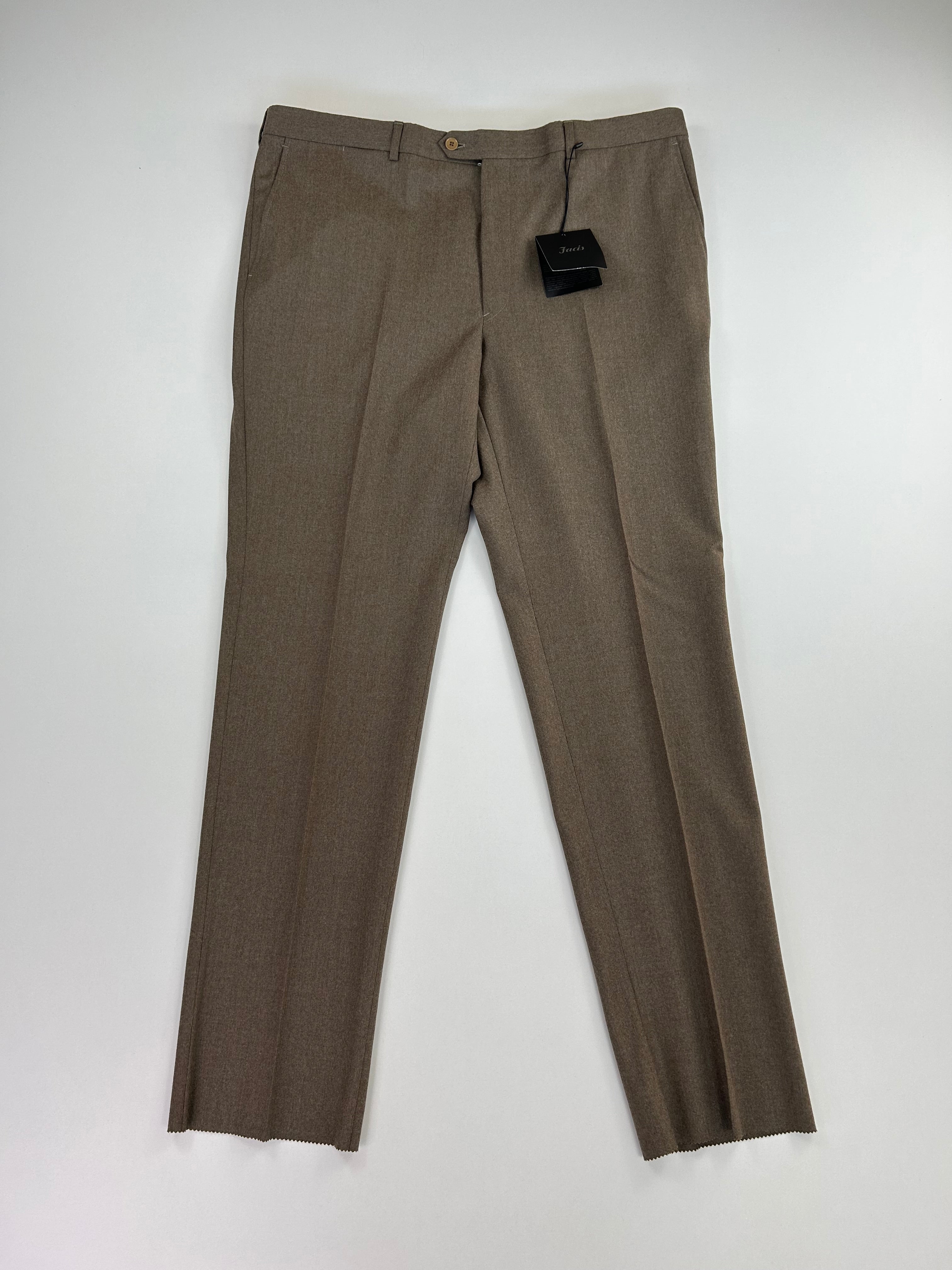 Pantalone sartoriale Facis marrone chiaro lana vergine, taglia IT 58 — IlBotteghino