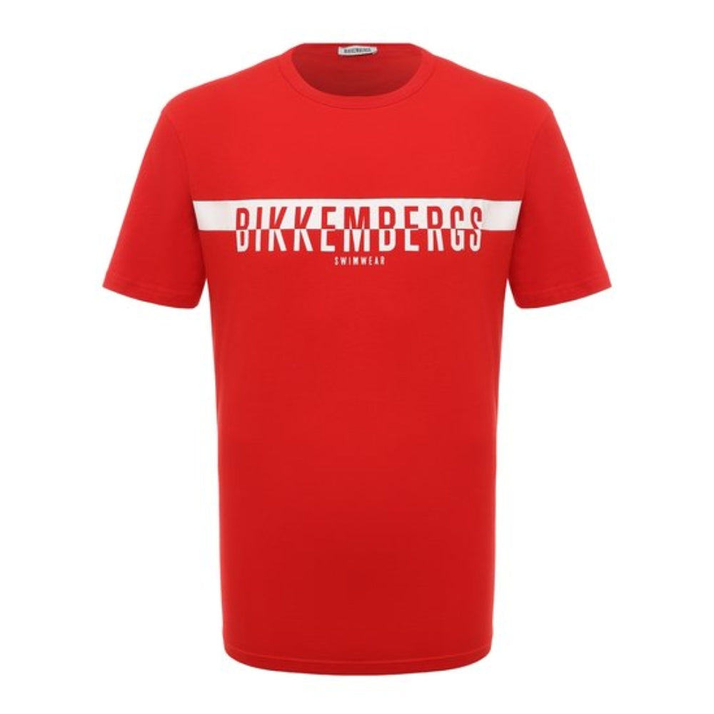 T-shirt Bikkembergs rossa Half Logo, taglia M — IlBotteghino