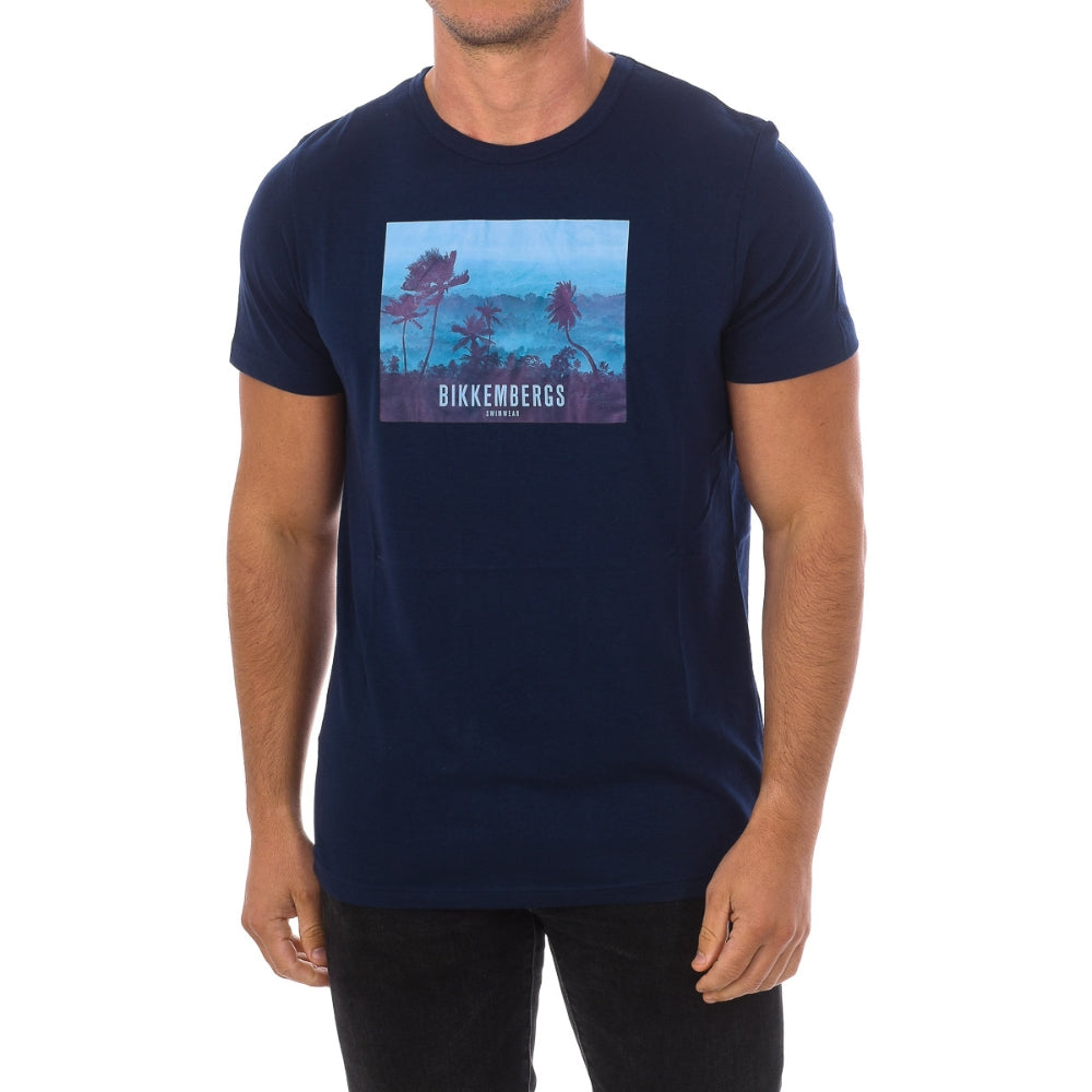 Bikkembergs t-shirt blu tropicale — pezzo unico d'archivio — IlBotteghino