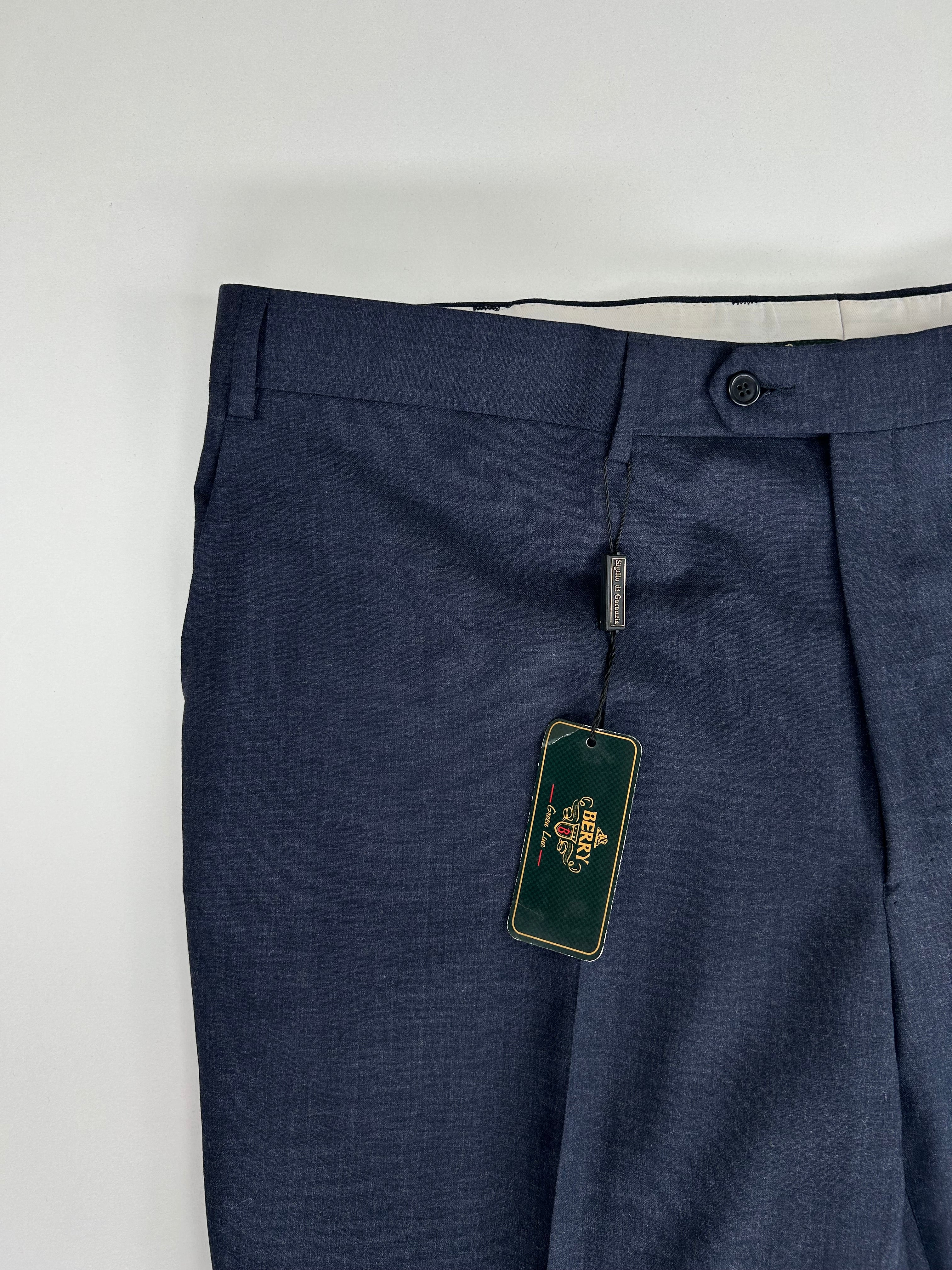 Berry pantalone blu — dettaglio tessuto — IlBotteghino