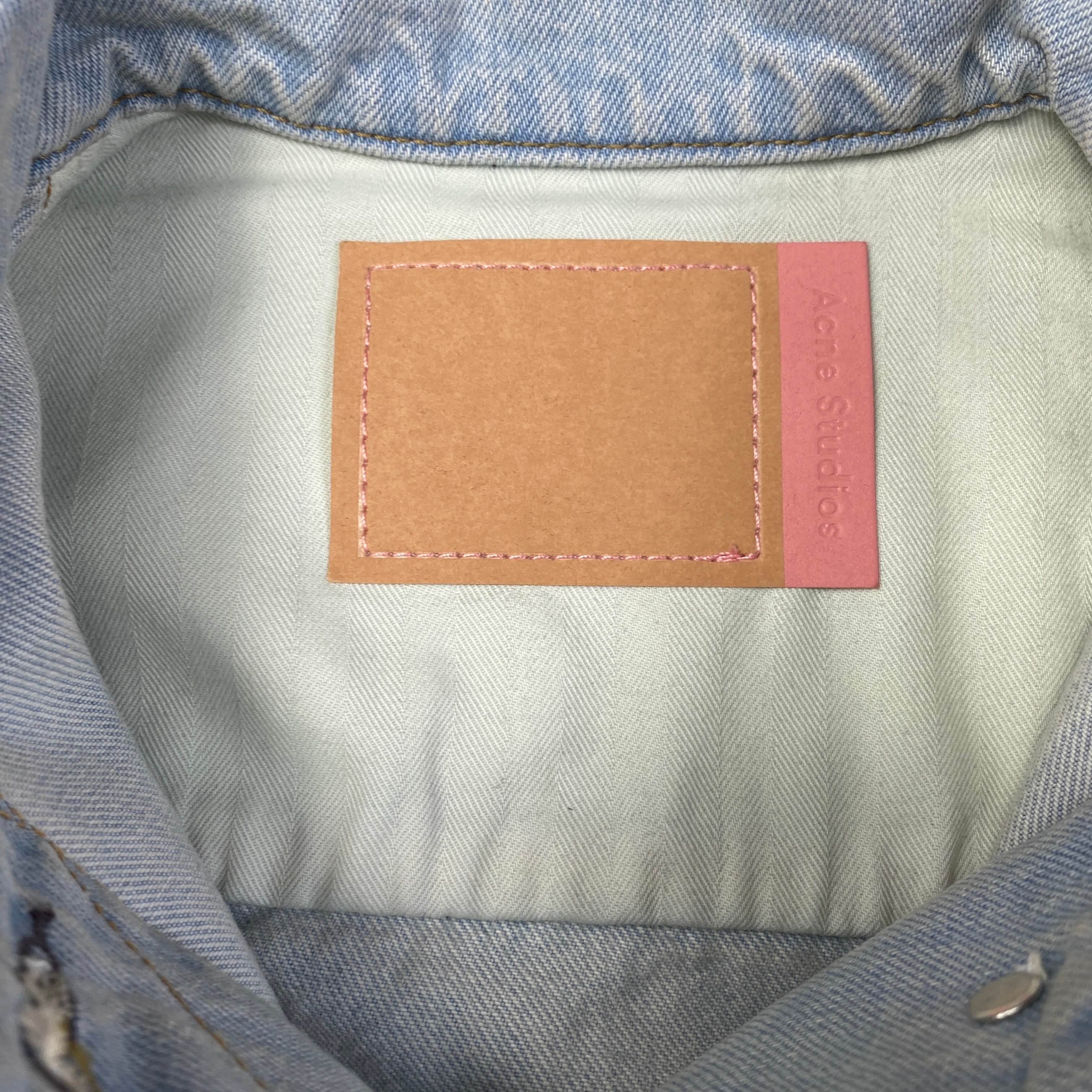 Acne Studios giacca Lamp Lt Blue — dettaglio tessuto — IlBotteghino