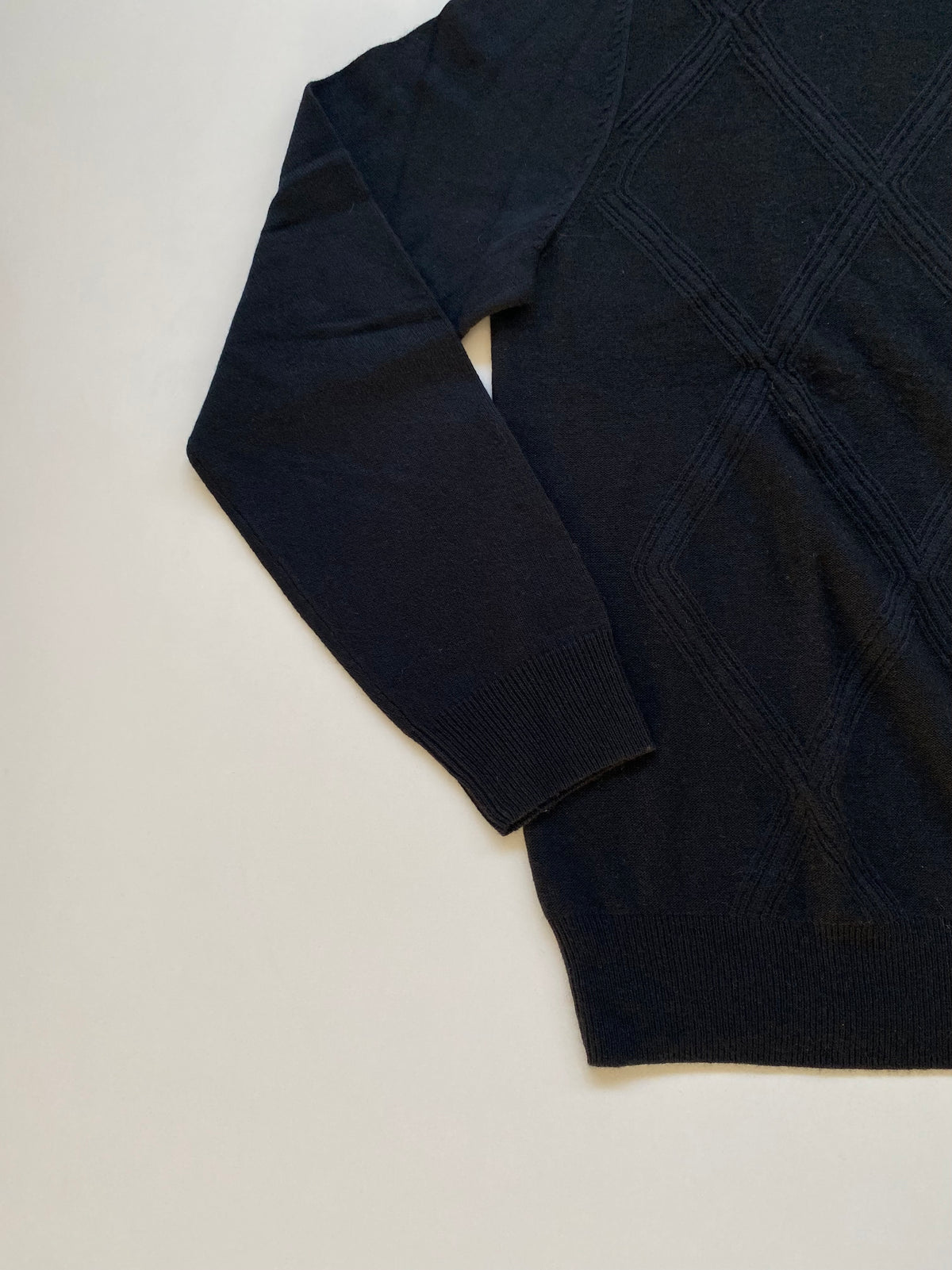 Dolcevita Hugo Boss Orell seta e cashmere nero rombi - Tg. XL