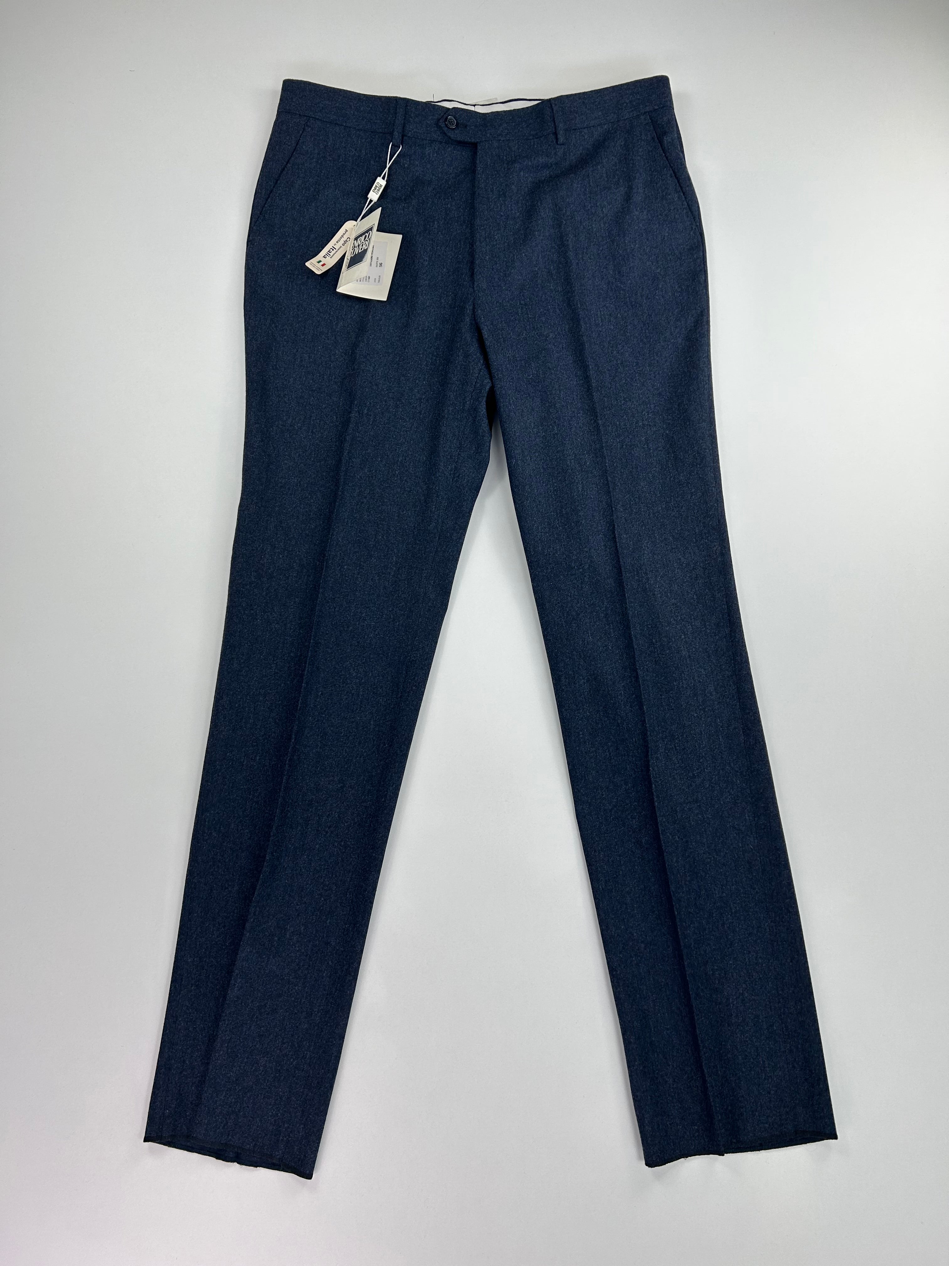 Pantalone sartoriale Enrico Coveri blu lana vergine, taglia IT 56 — IlBotteghino