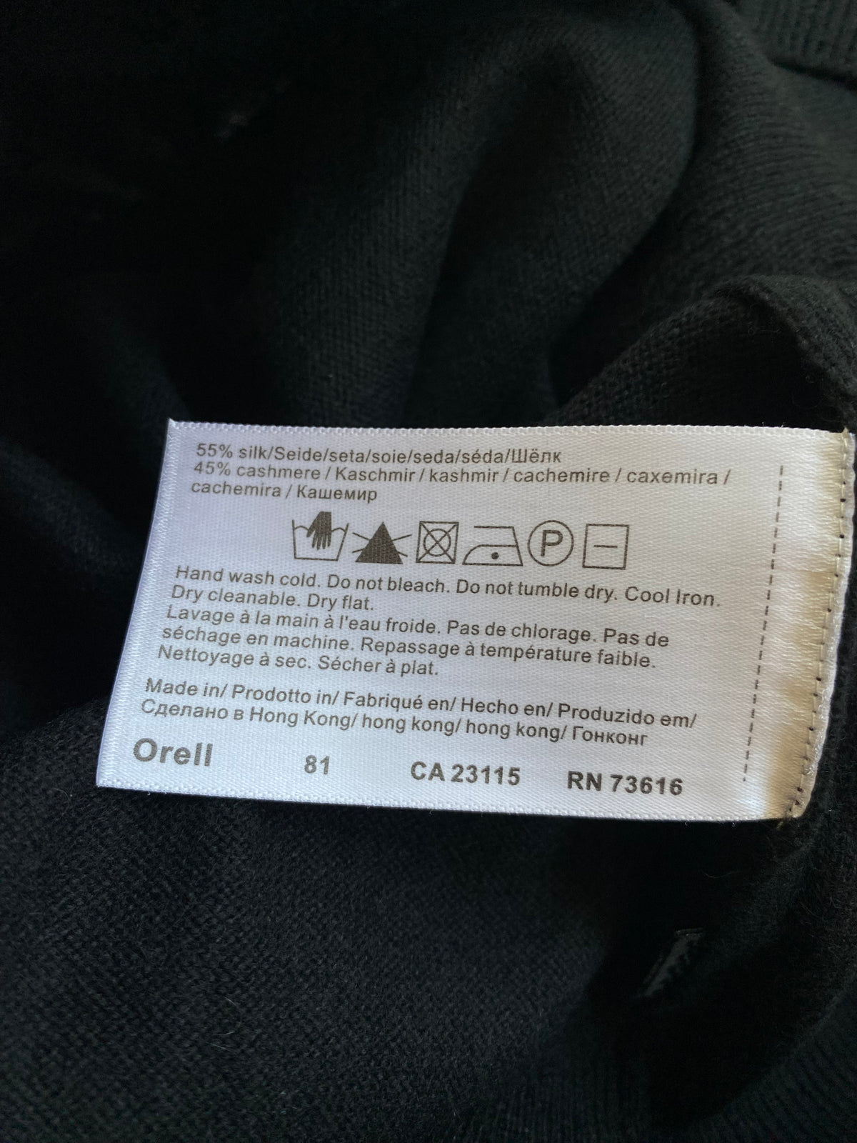 Dolcevita Hugo Boss Orell seta e cashmere nero rombi - Tg. XL